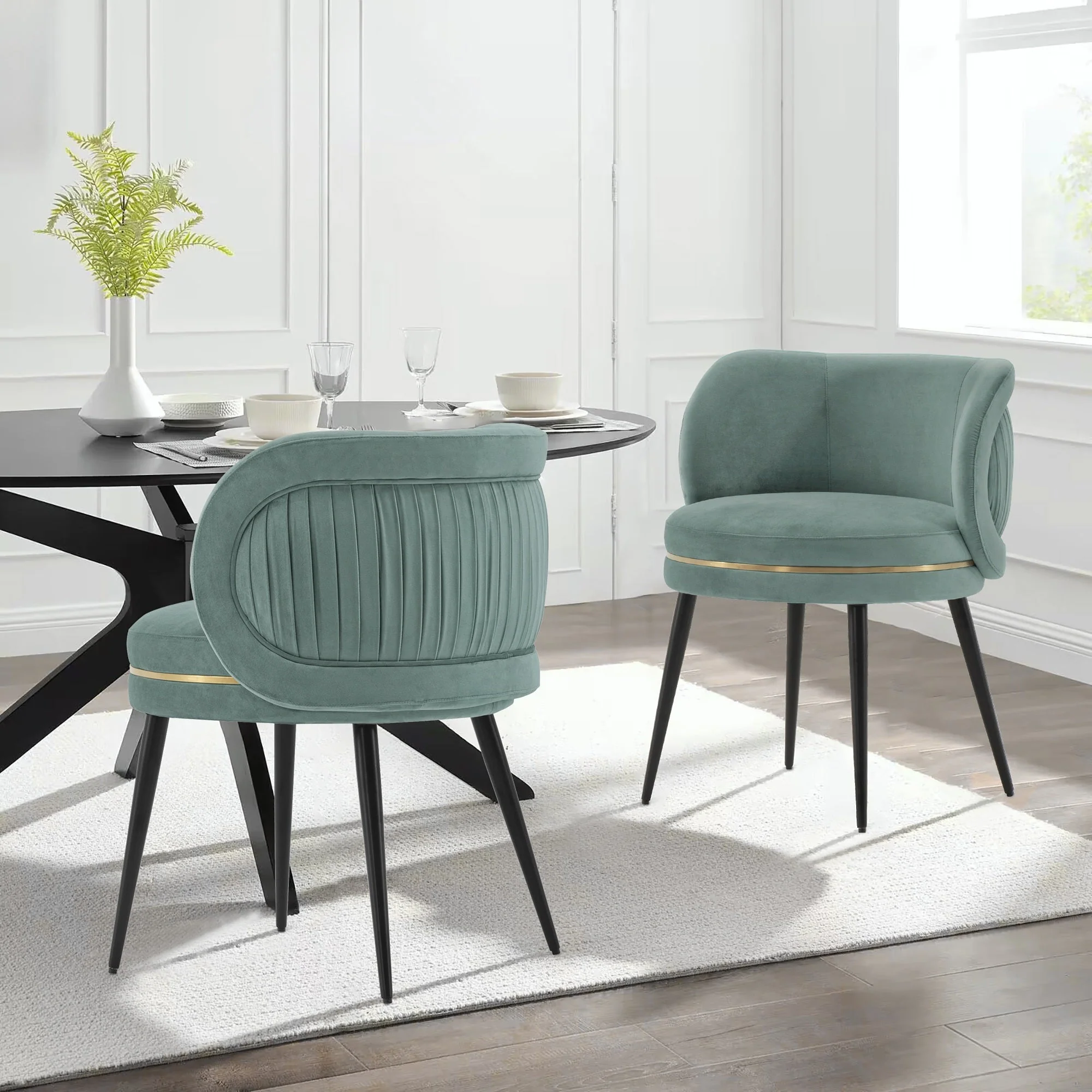 Kaya Dining Chair in Mint Green (set of 2) - Image 2