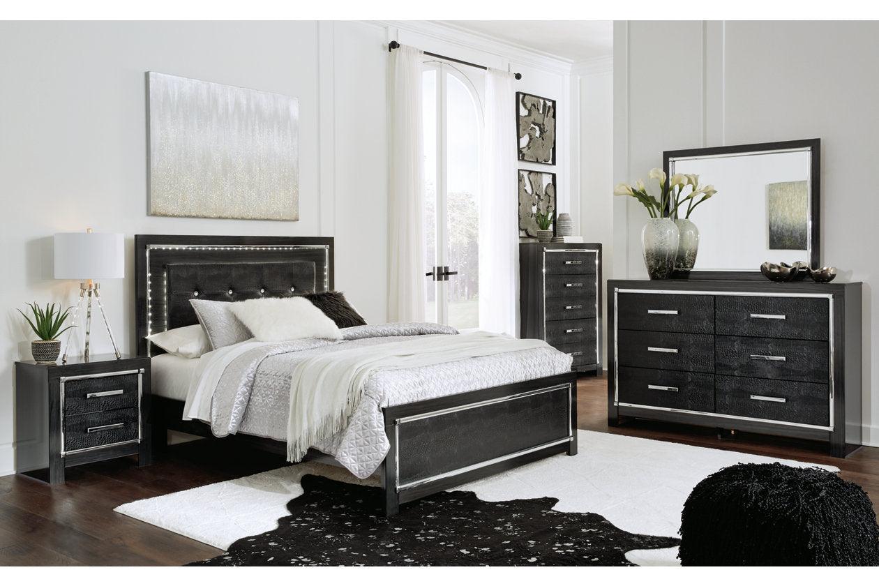 Kaydell Black Queen Upholstered Platform Bed - Image 4