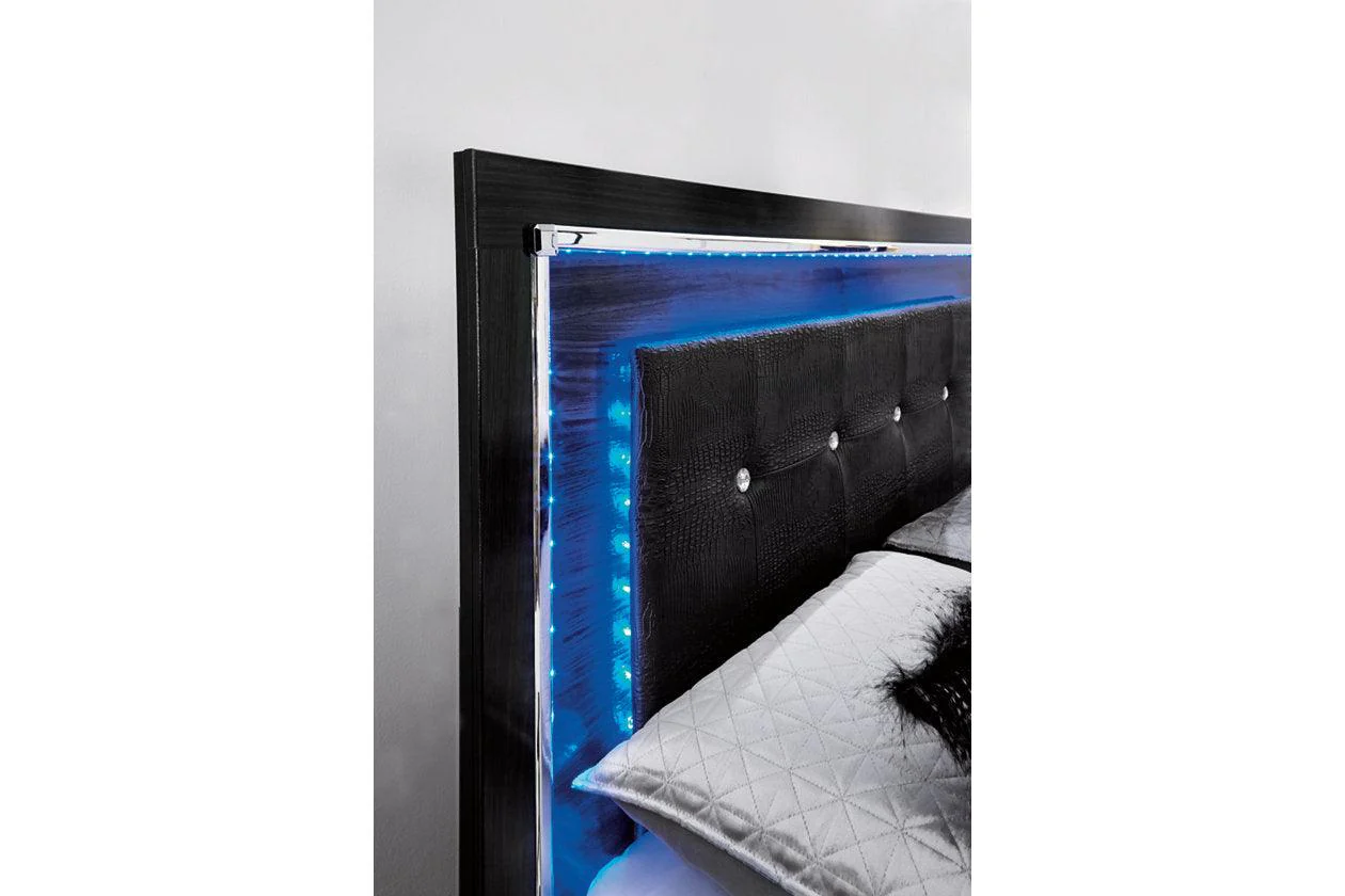 Kaydell Black Queen Upholstered Platform Bed - Image 7