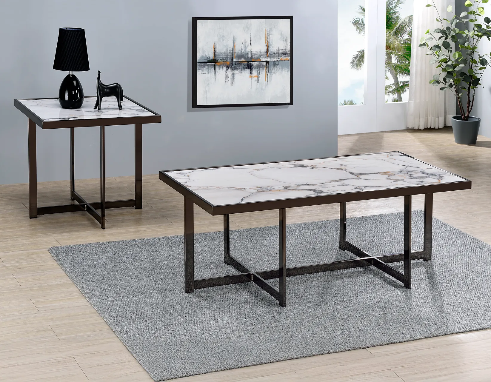 Kayley 23.25″ Sintered Stone End Table - Image 5