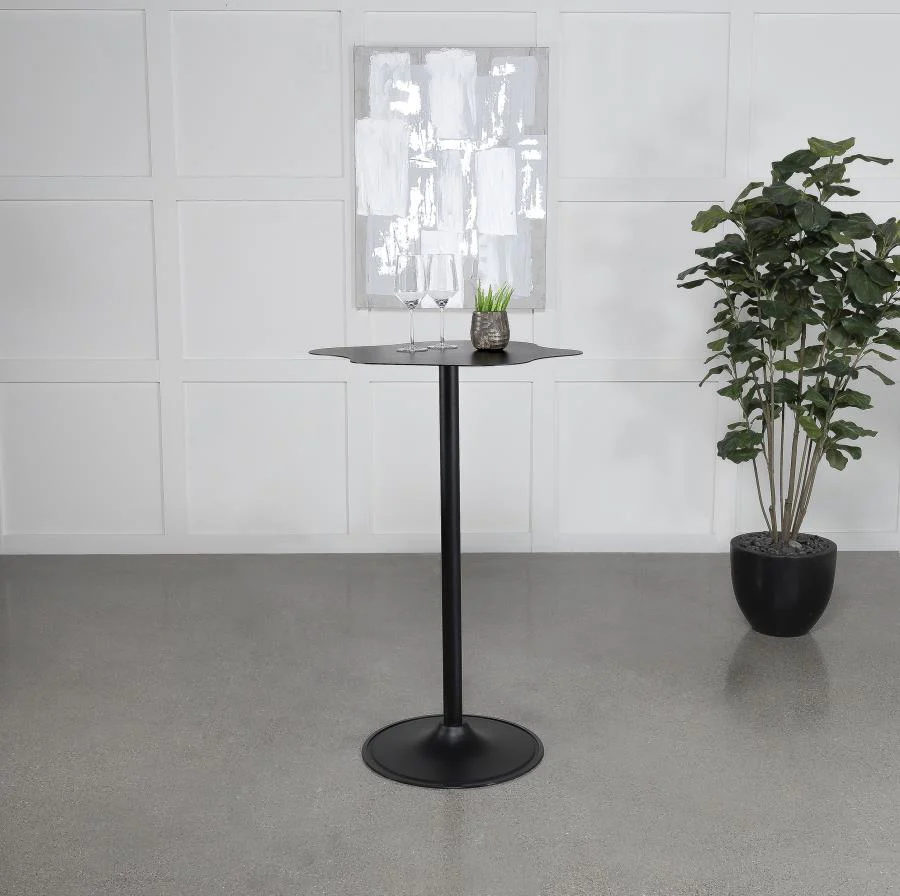 Keanu Pedestal Black Cloud-Shaped Top Bar Table