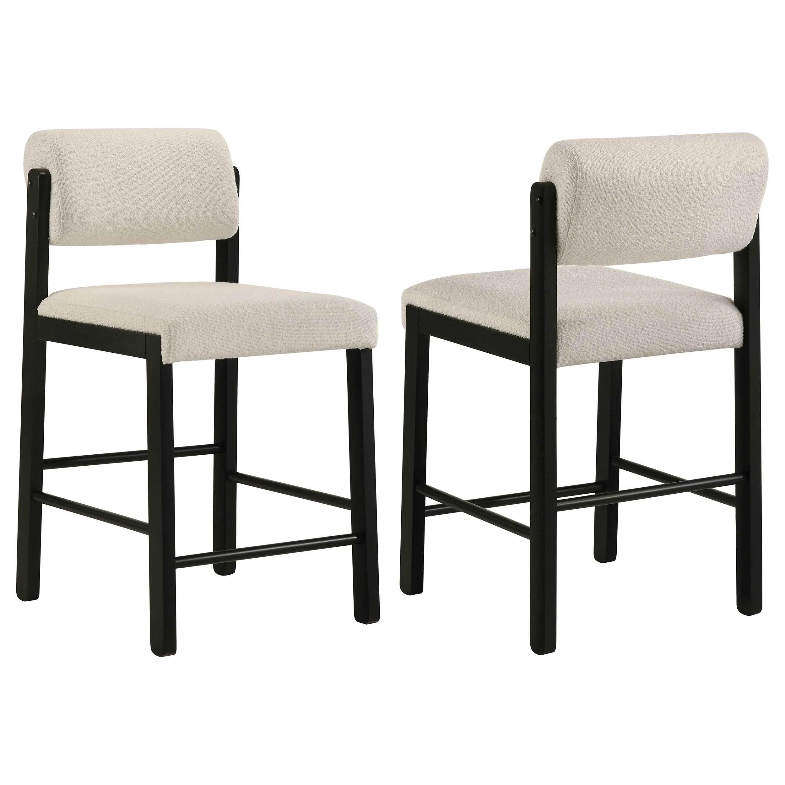 Kehoe Cream/Black Upholstered Counter Height Chair (Set of 2)