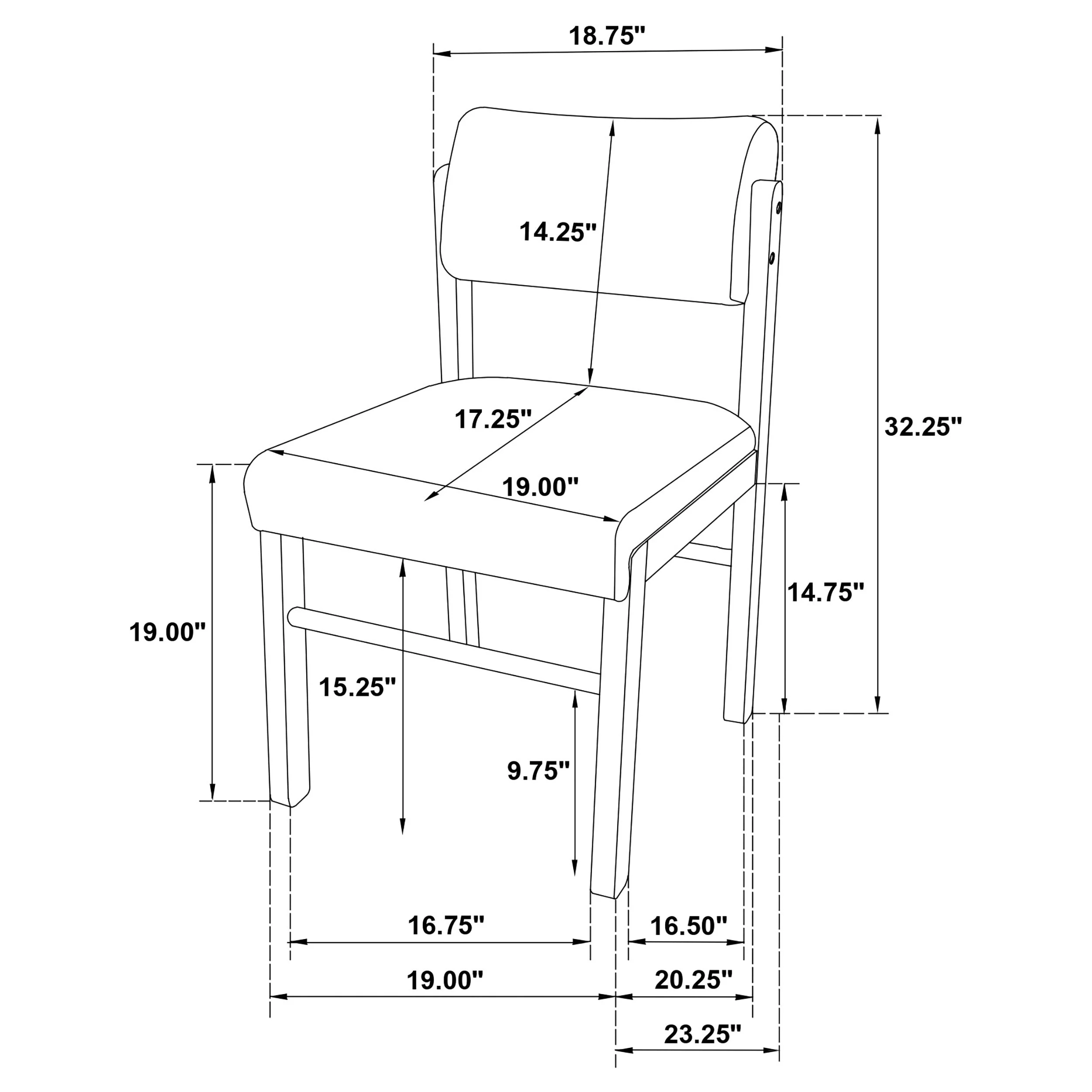 Kehoe Walnut/Black Upholstered Dining Side Chair (Set of 2) - Image 13