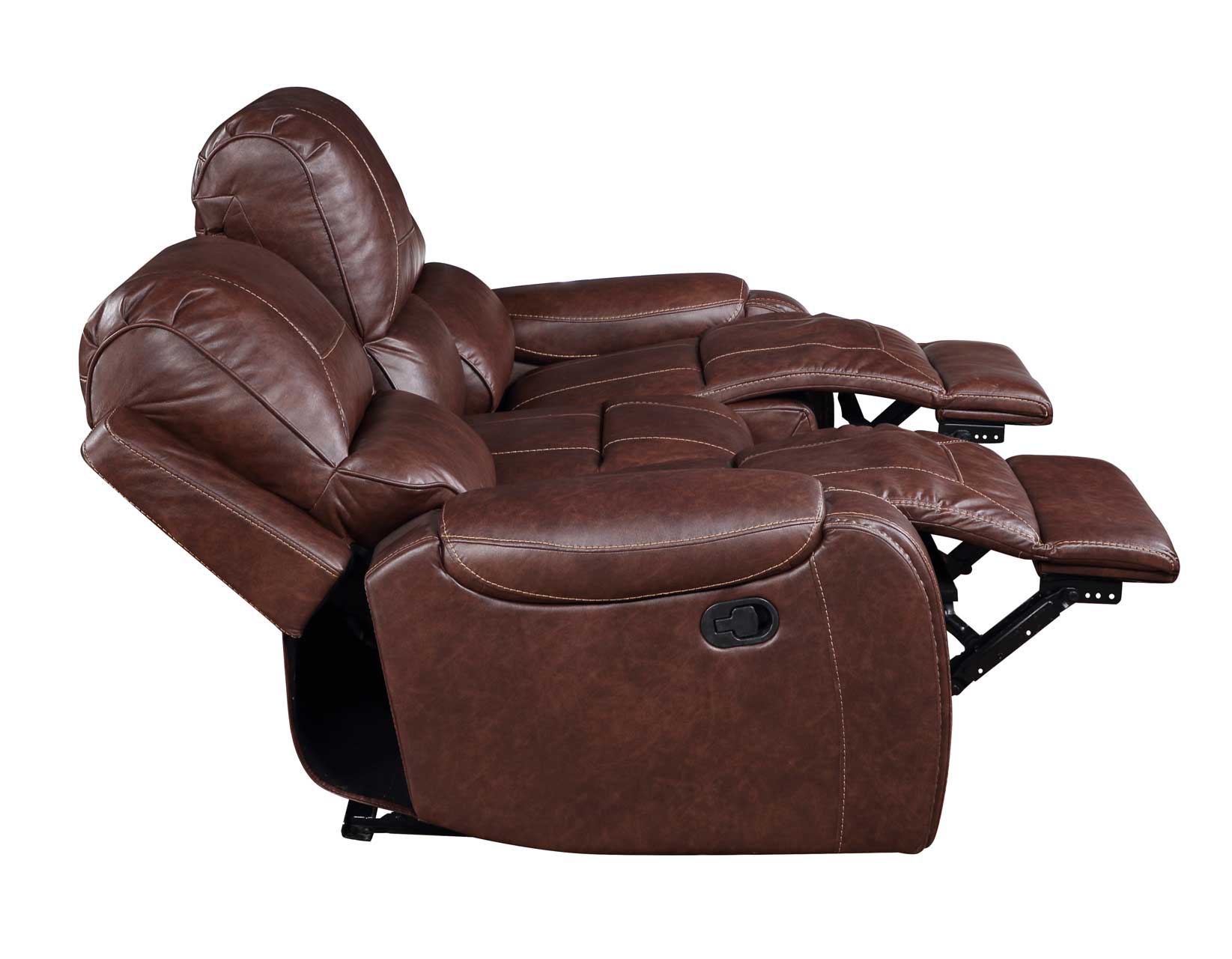 Keily Brown Reclining Sofa with Drop-Down Table - Image 8