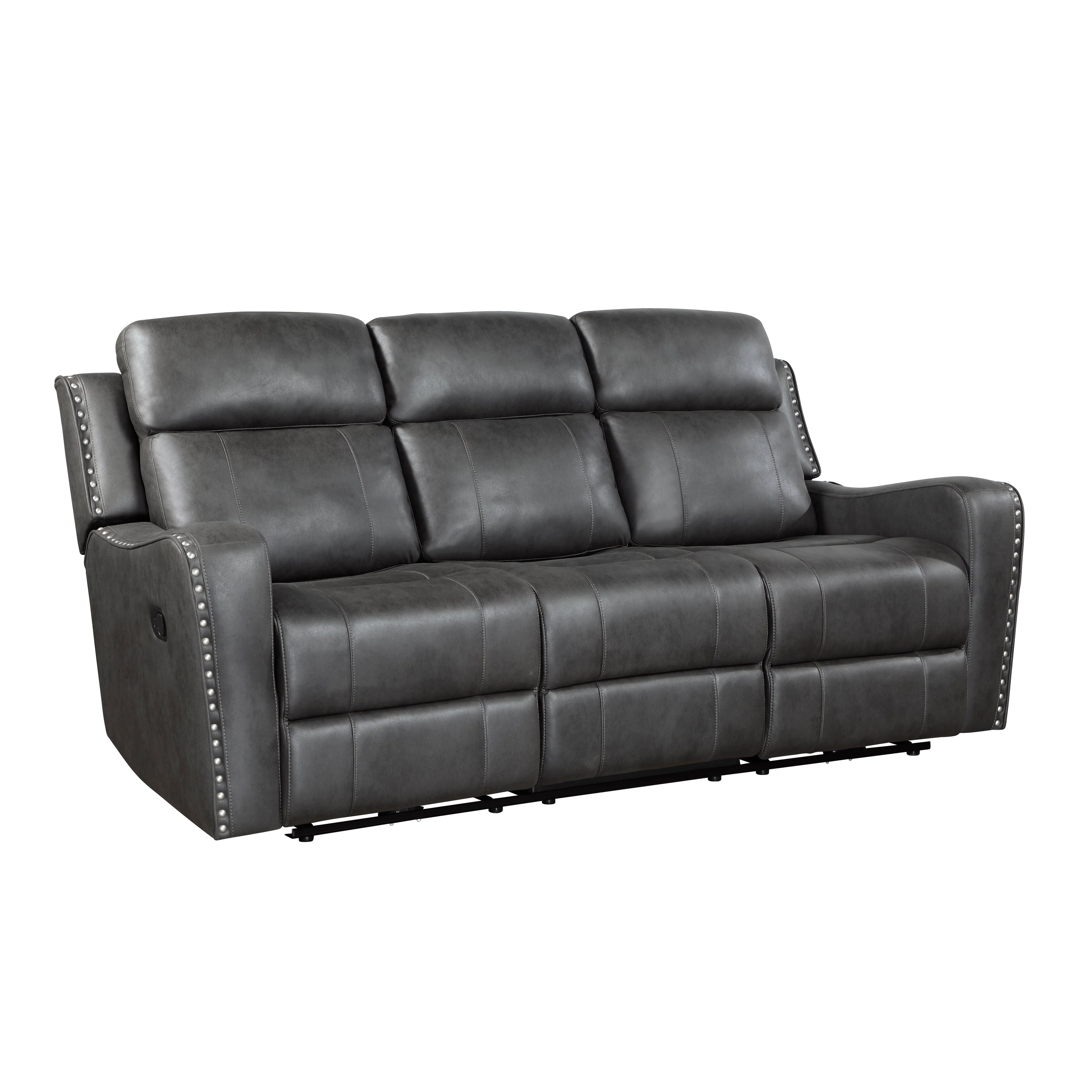 Kellen Smoky Gray Double Reclining Living Room Set - Image 4