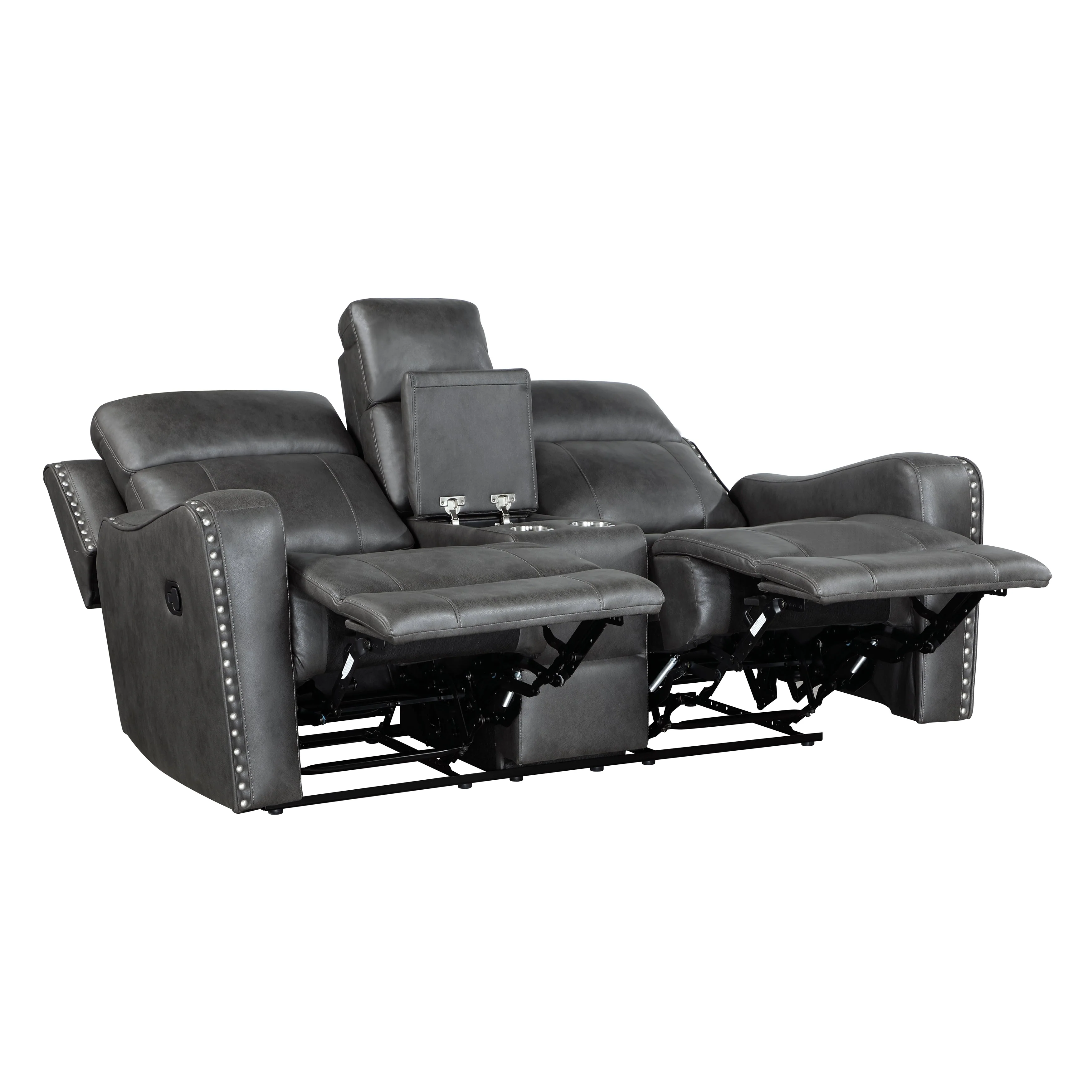 Kellen Smoky Gray Double Reclining Living Room Set - Image 9