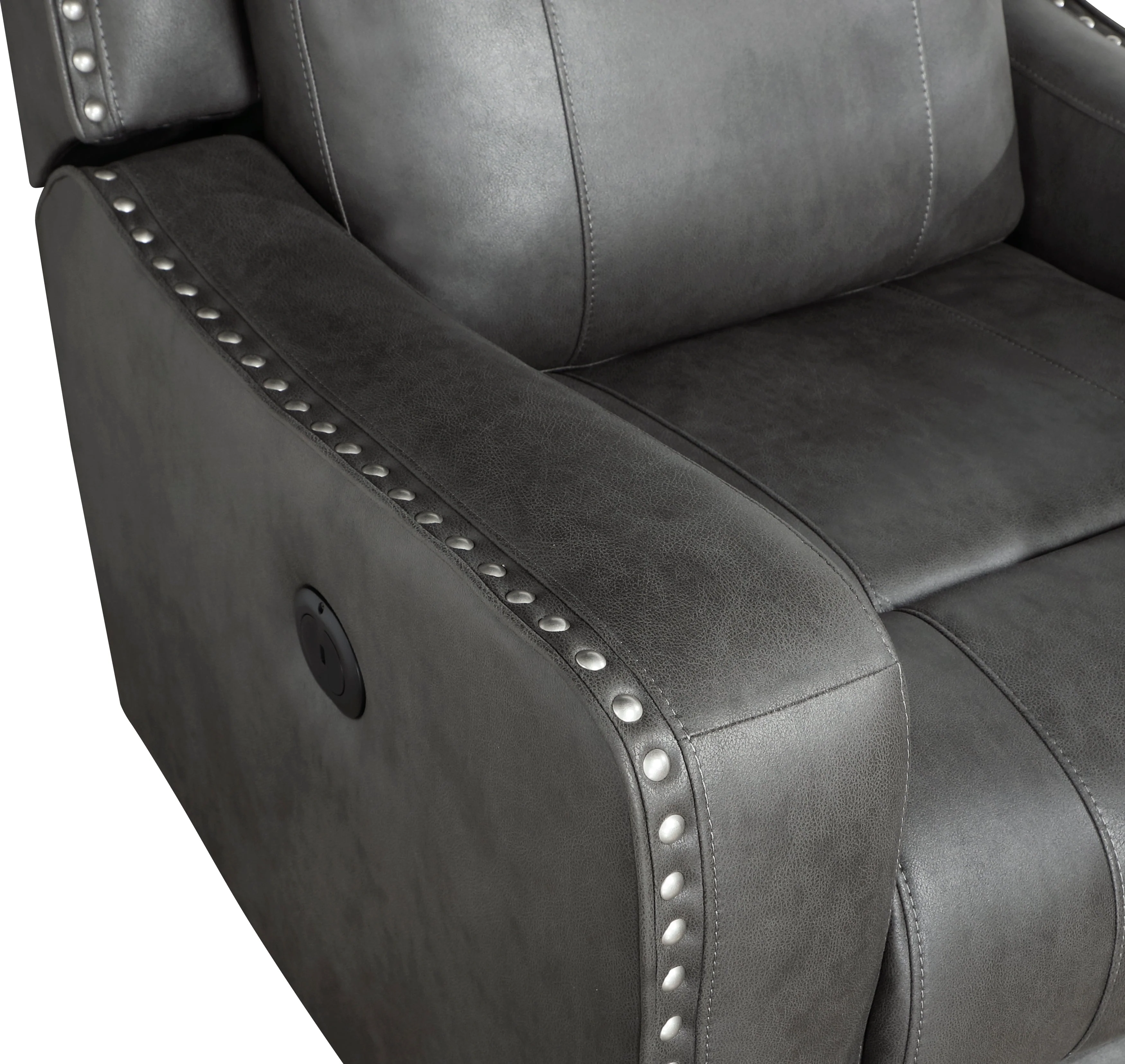 Kellen Smoky Gray Power Double Reclining Sofa - Image 6