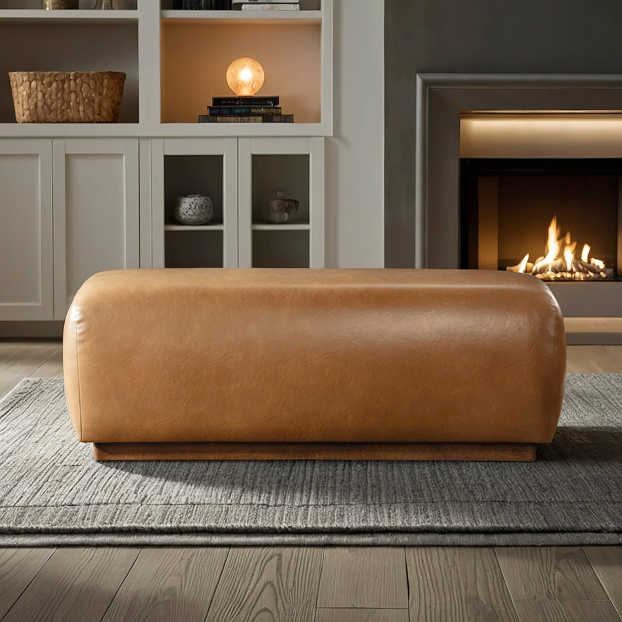 Kelvin Tan Vegan Leather Bench - Image 2