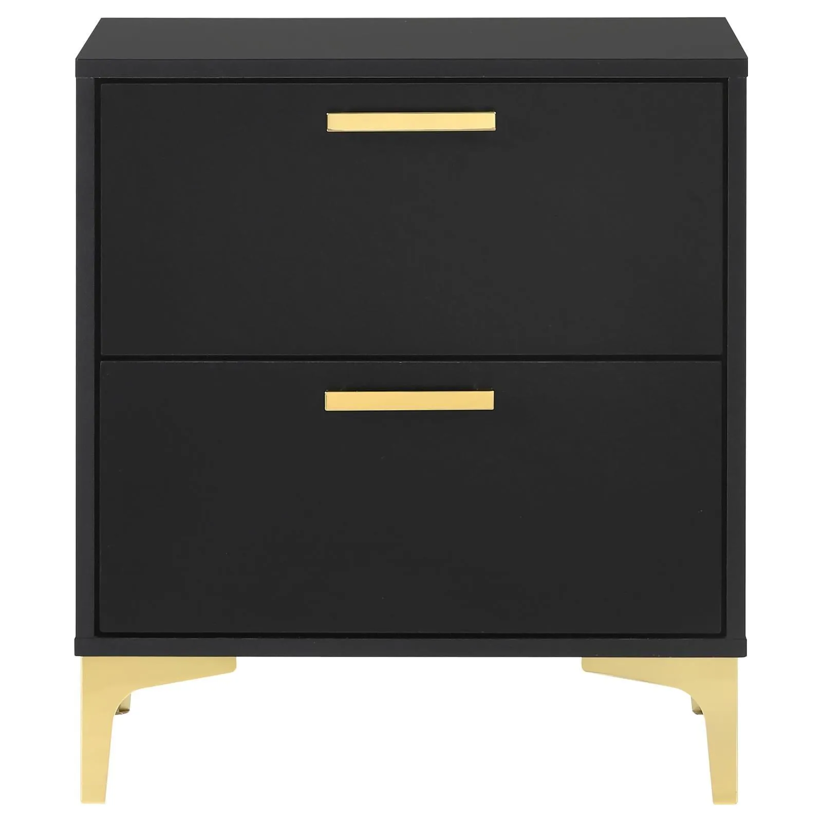Kendall Black and Gold 2-Drawer Nightstand - Image 2