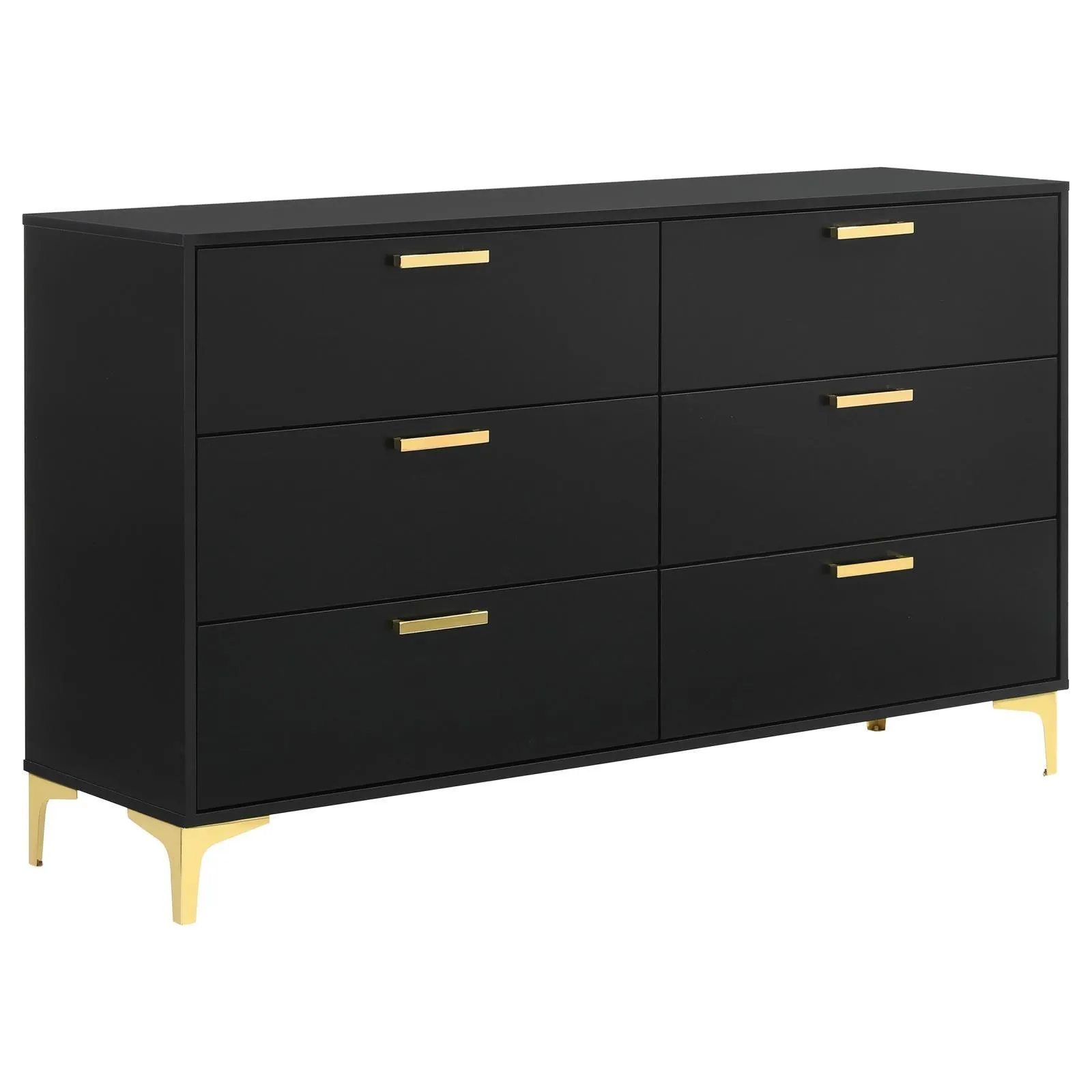 Kendall Black and Gold 6-Drawer Dresser - Image 2