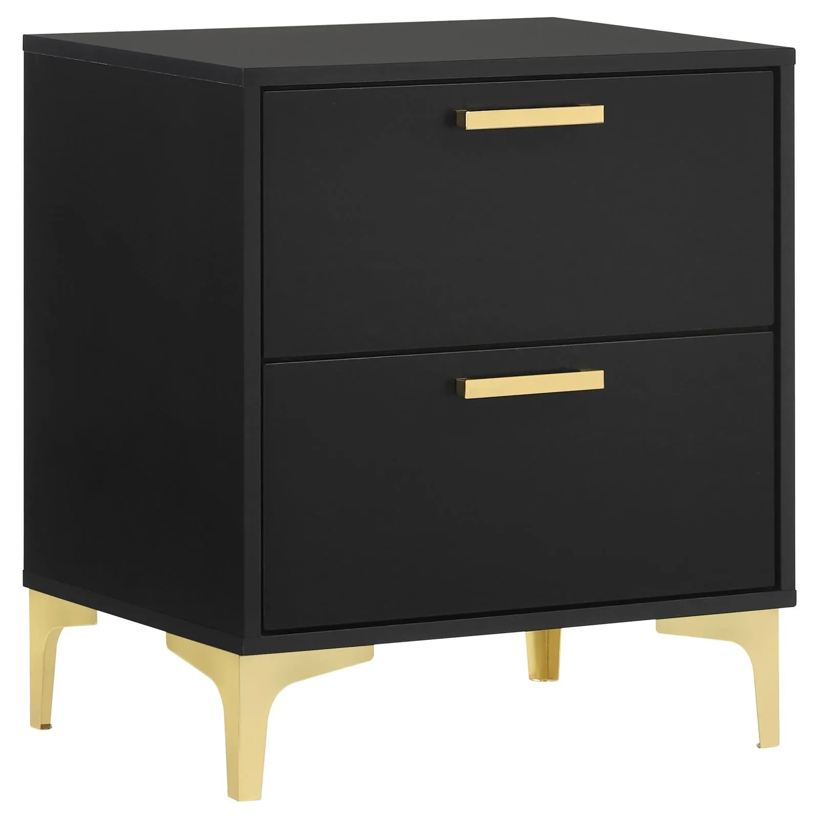 Kendall Black/Gold 5-Piece Tufted Panel Eastern King Bedroom Set - Image 4