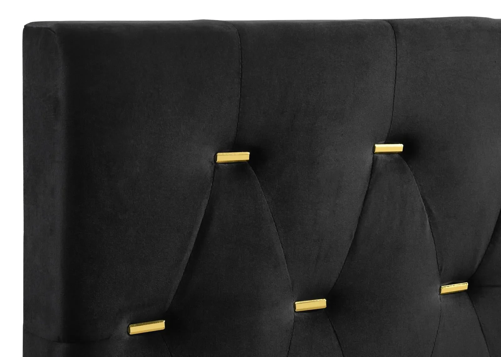 Kendall Black/Gold 5-Piece Tufted Panel Eastern King Bedroom Set - Image 8