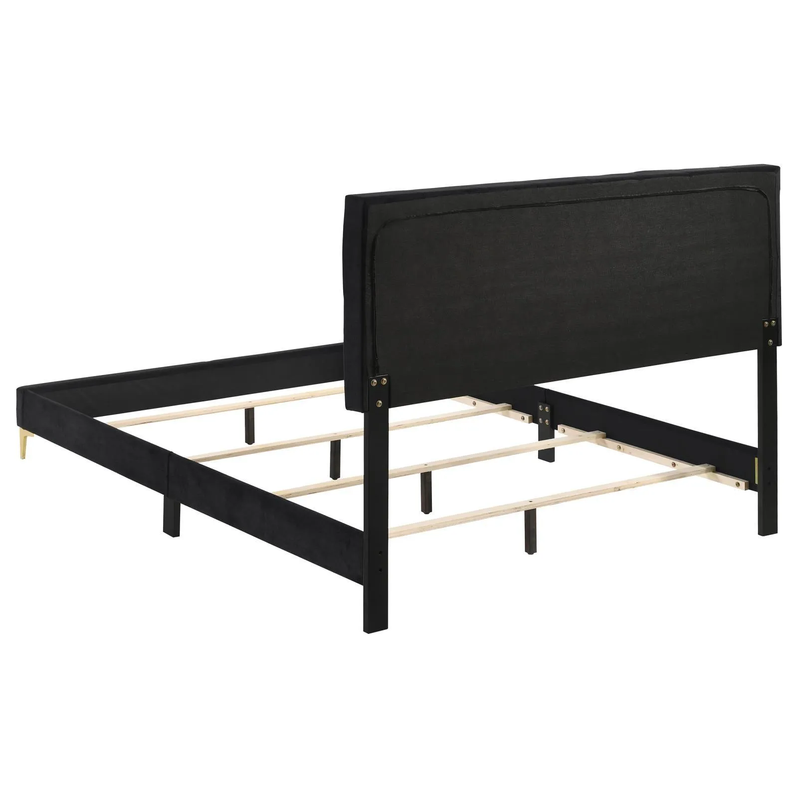 Kendall Black/Gold Tufted Panel Eastern King Bed - Image 3