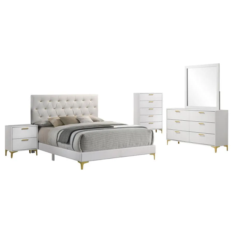 Kendall White 5-Piece Eastern King Bedroom Set - Image 2