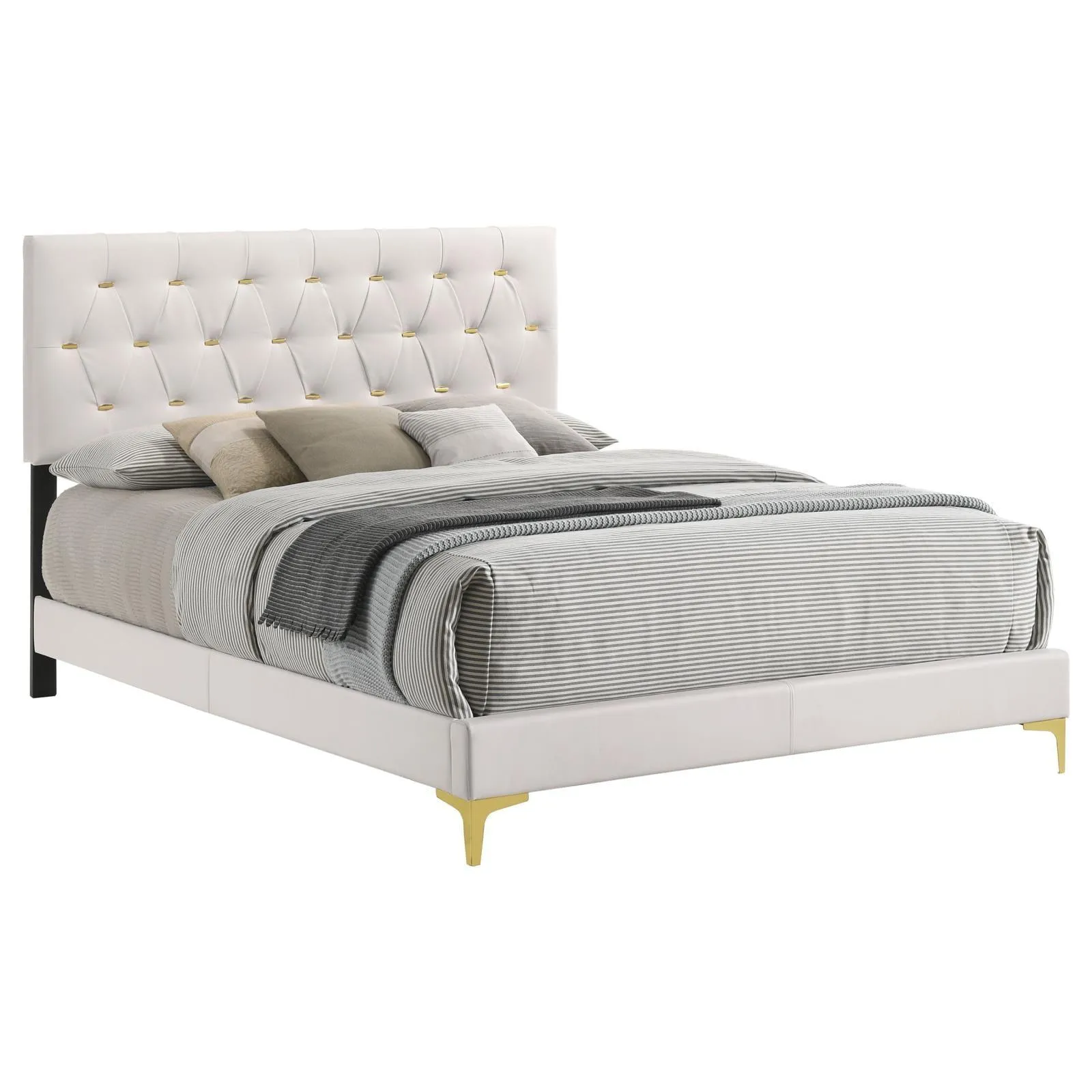 Kendall White Tufted Upholstered Panel Eastern King Bed - Image 2