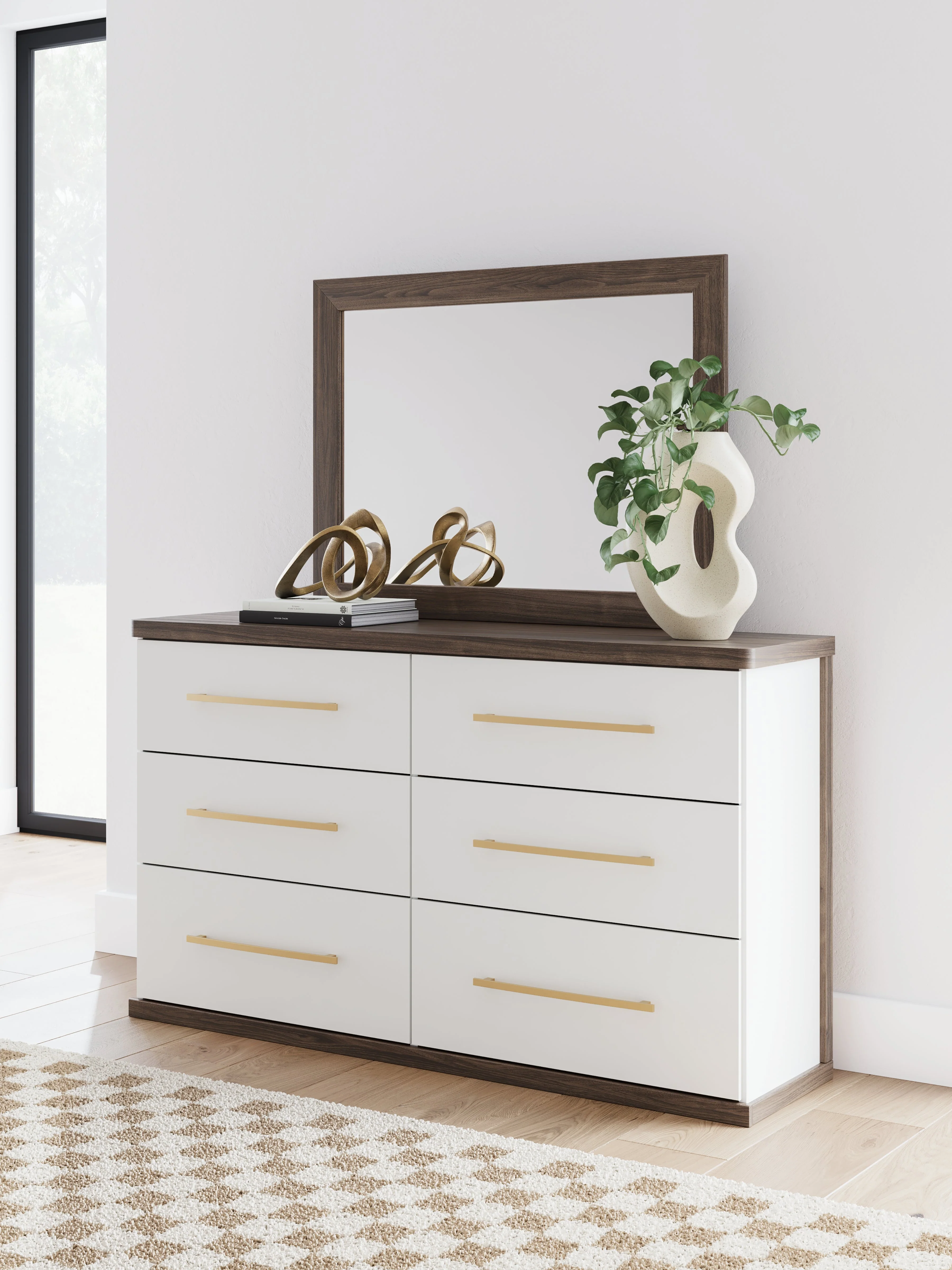 Kendanport Brown Dresser and Mirror - Image 2