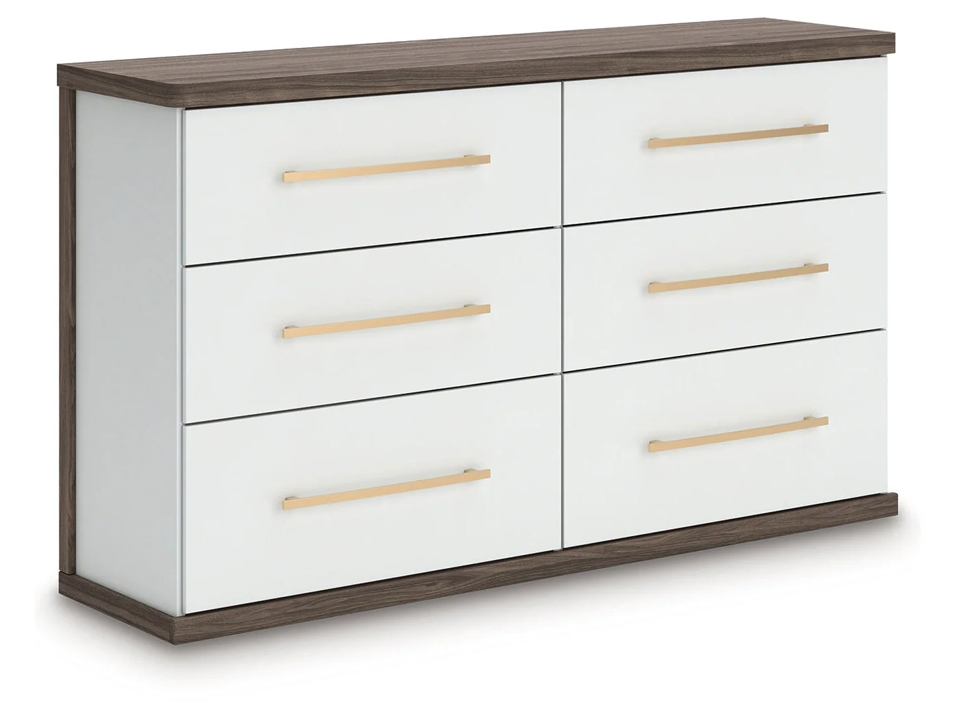 Kendanport Brown/White Six Drawer Dresser