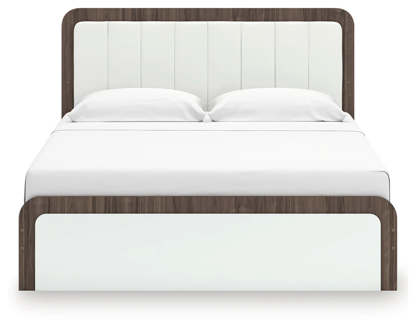 Kendanport White/Brown King Upholstered Bed, Dresser and Nightstand - Image 11