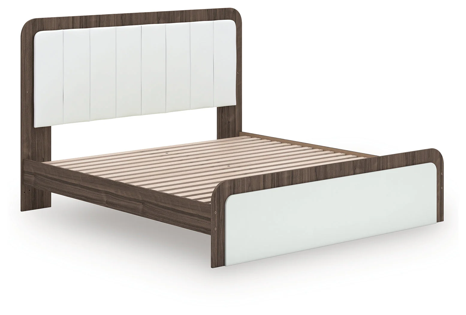 Kendanport White/Brown King Upholstered Bed, Dresser and Nightstand - Image 14