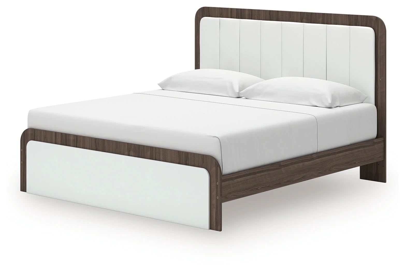 Kendanport White/Brown King Upholstered Bed, Dresser and Nightstand - Image 18