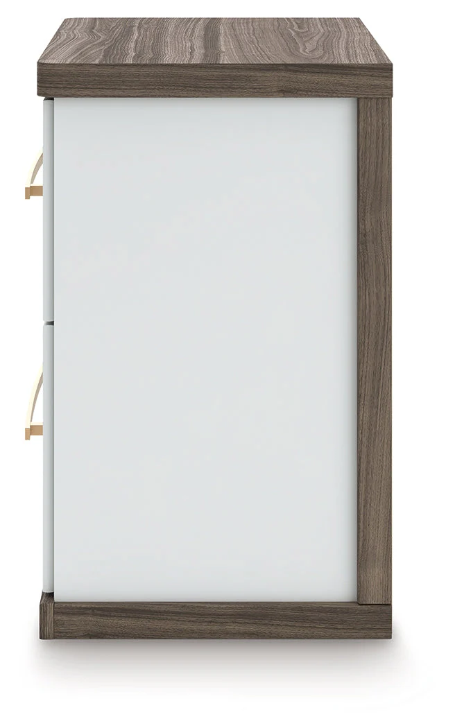 Kendanport White/Brown King Upholstered Bed, Dresser and Nightstand - Image 24