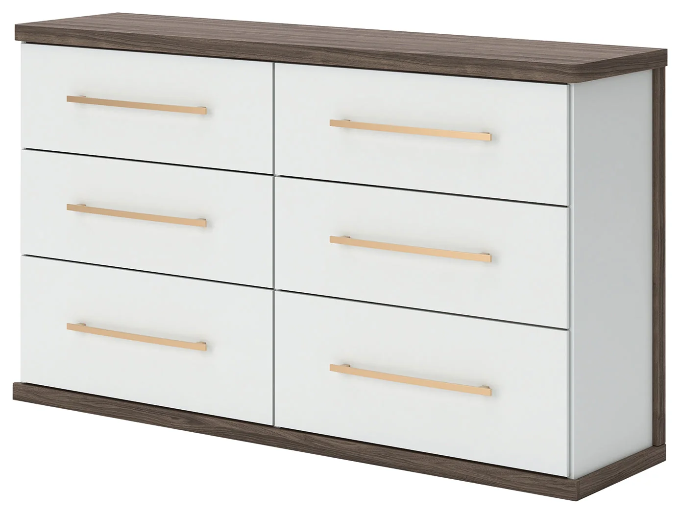 Kendanport White/Brown King Upholstered Bed, Dresser and Nightstand - Image 9