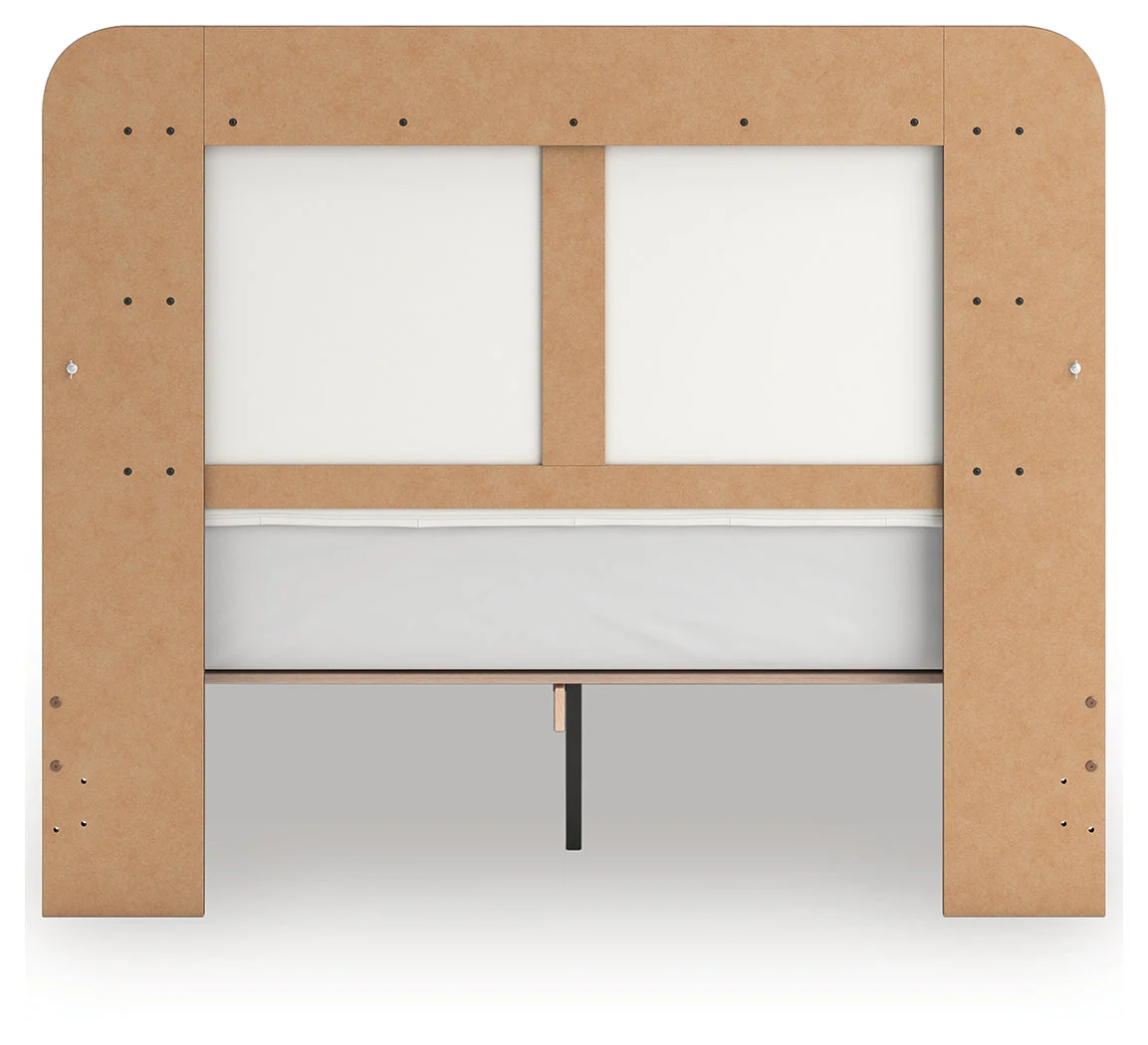 Kendanport White/Brown Queen Upholstered Bed, Dresser and Nightstand - Image 14