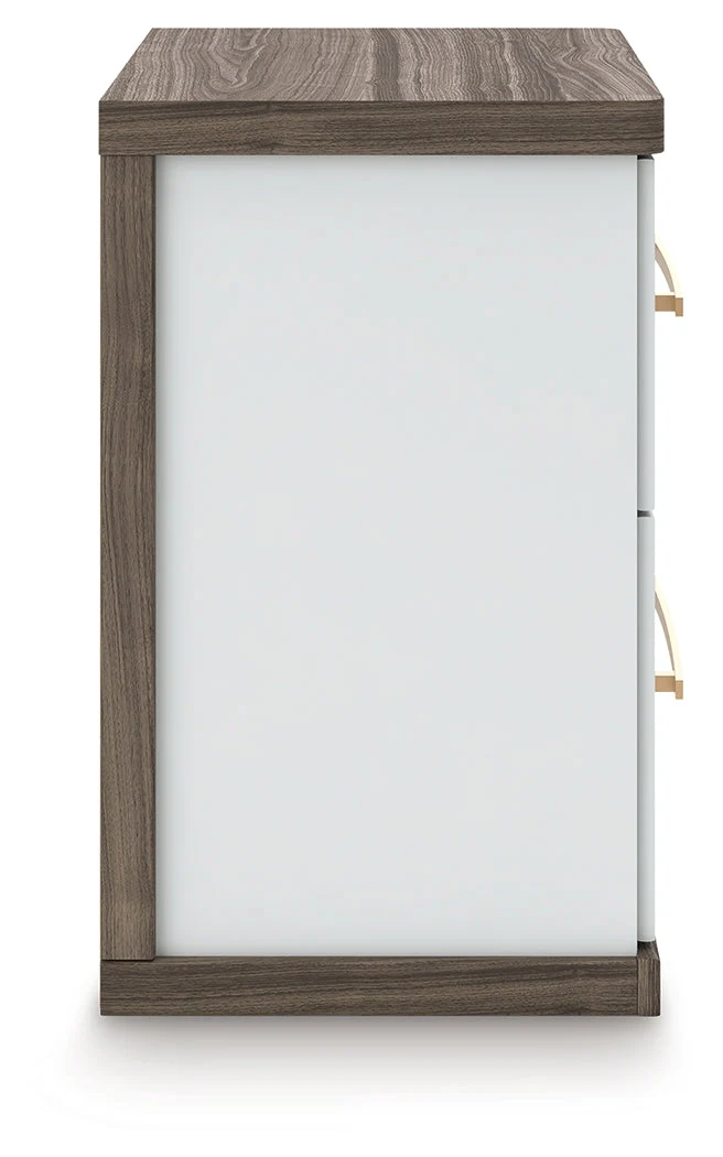Kendanport White/Brown Queen Upholstered Bed, Dresser and Nightstand - Image 22