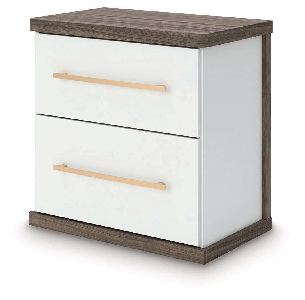 Kendanport White/Brown Queen Upholstered Bed, Dresser and Nightstand - Image 23