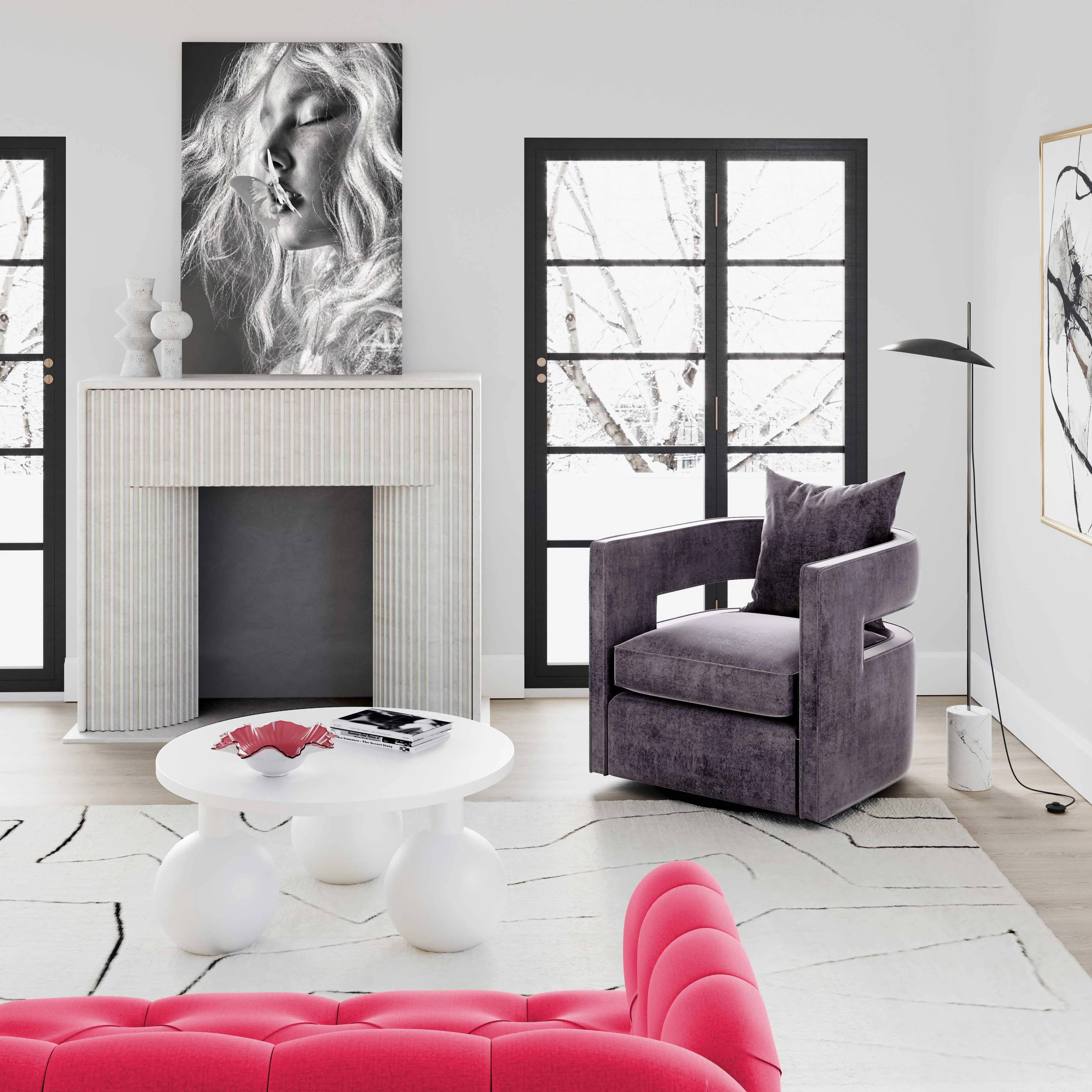Kennedy Velvet Swivel Accent Chair - Image 11