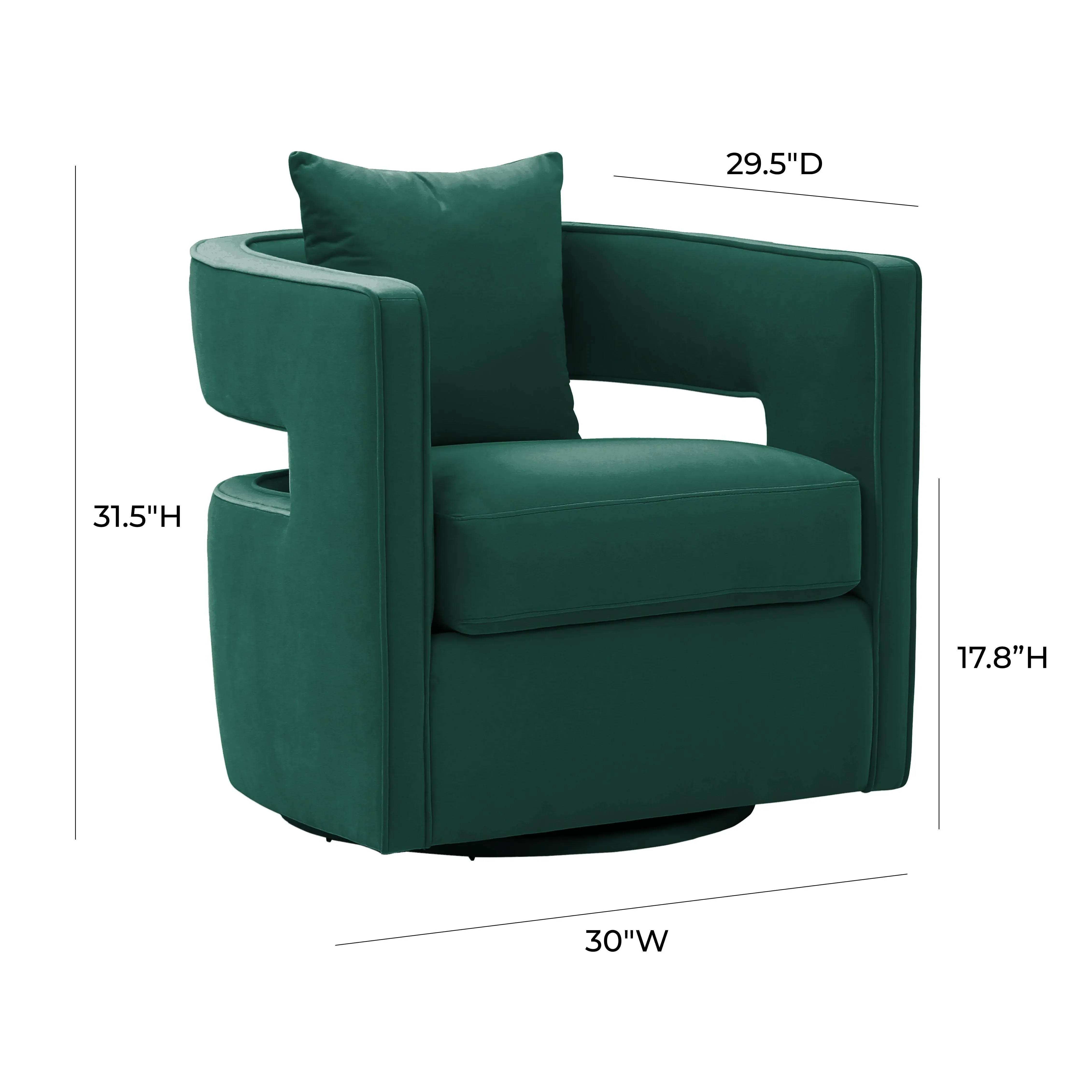Kennedy Velvet Swivel Accent Chair - Image 32