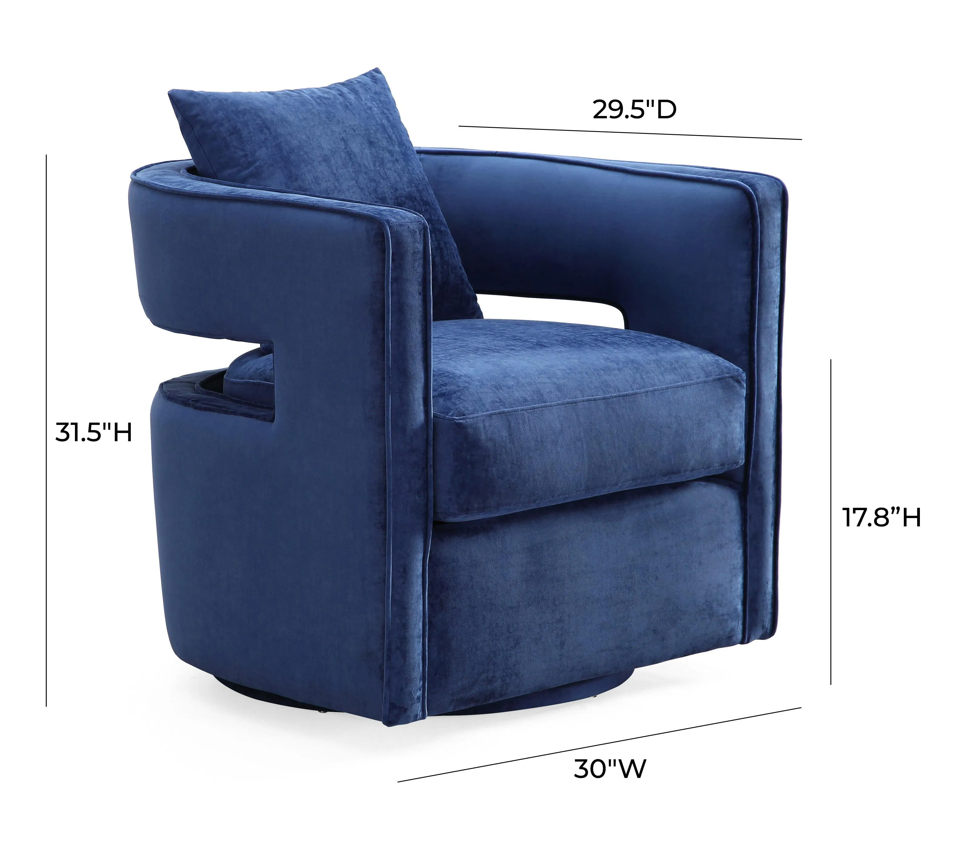 Kennedy Velvet Swivel Accent Chair - Image 7