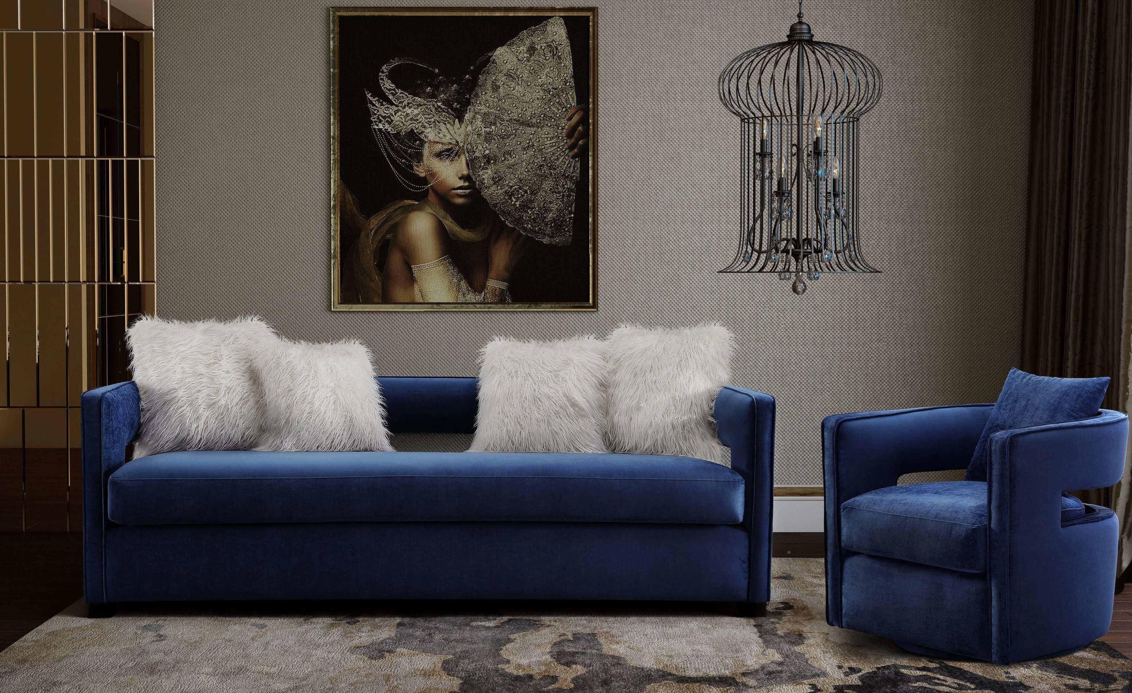 Kennedy Velvet Swivel Accent Chair - Image 9