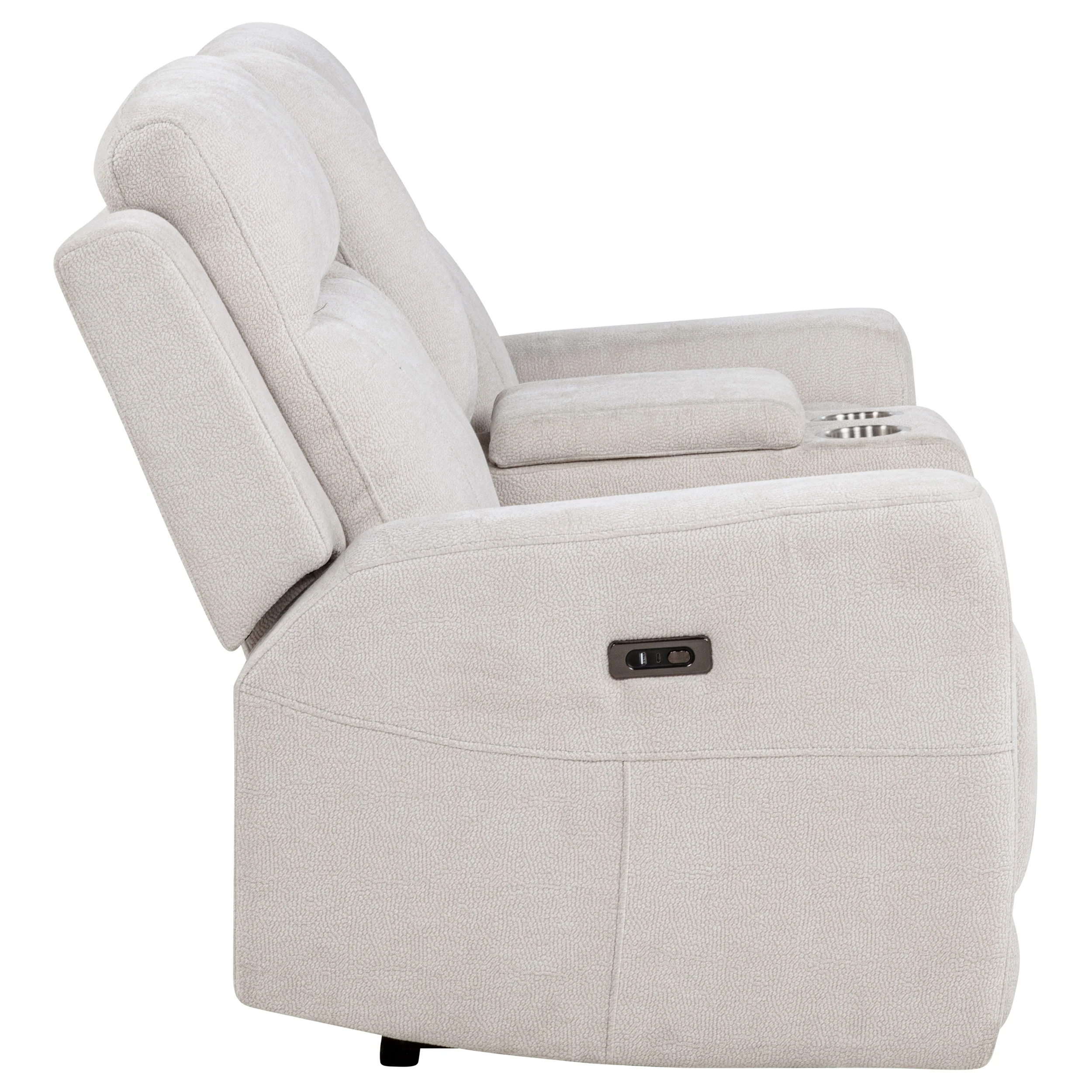 Kennett Ivory Chenille Upholstered Power Reclining Loveseat - Image 7