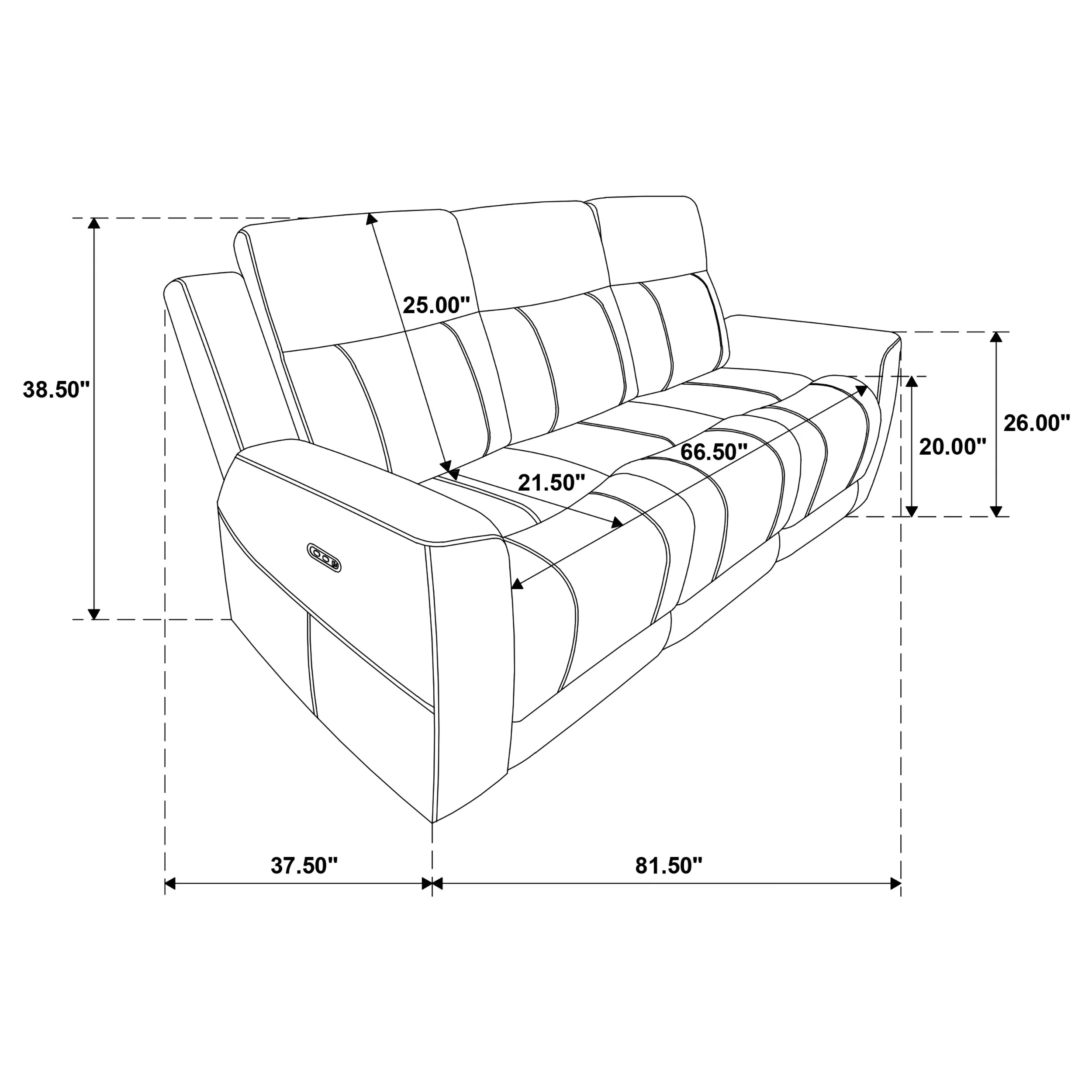 Kennett Ivory Chenille Upholstered Power Reclining Sofa - Image 11