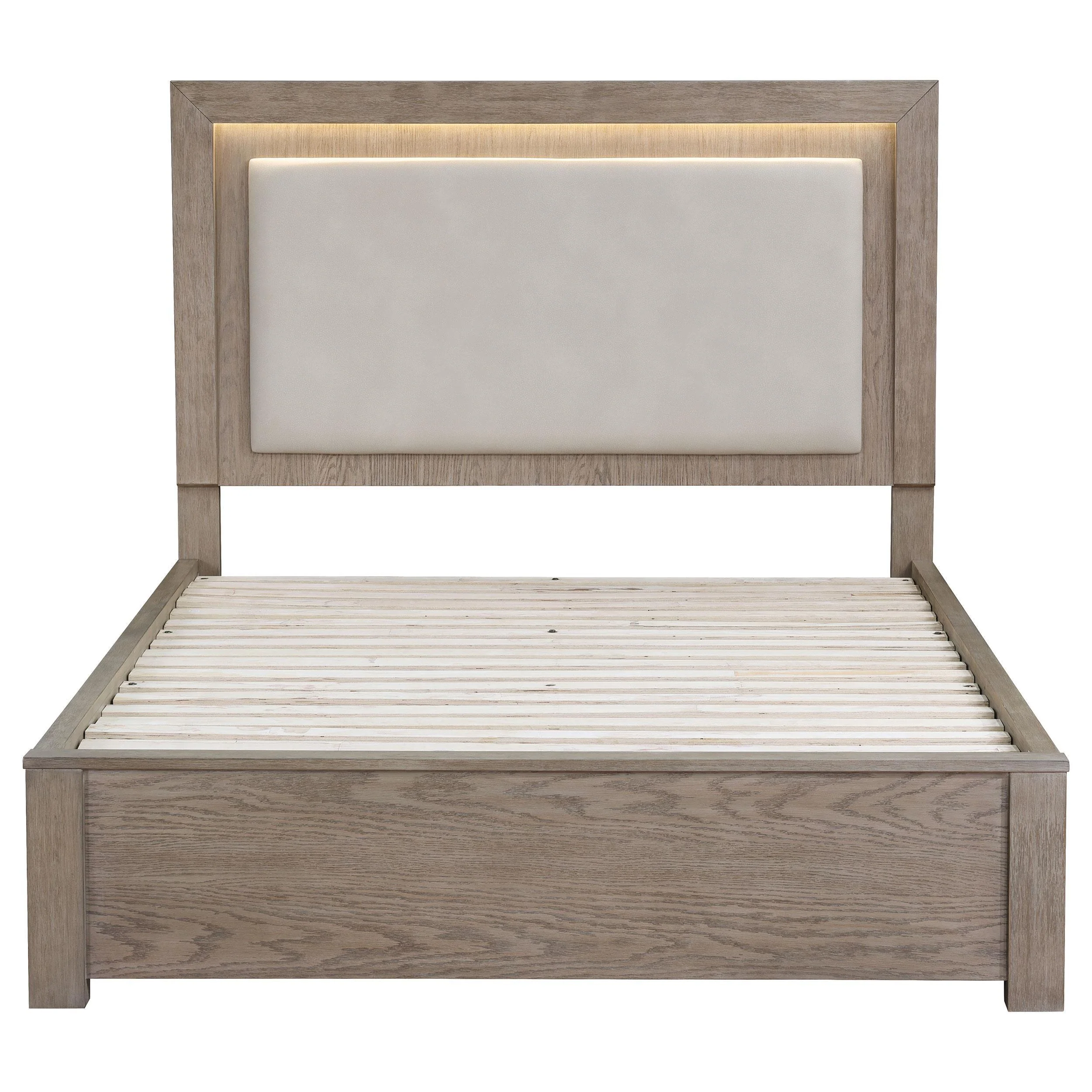 Kenora Barley Brown 56-inch Eastern King LED Storage Bed - Image 6