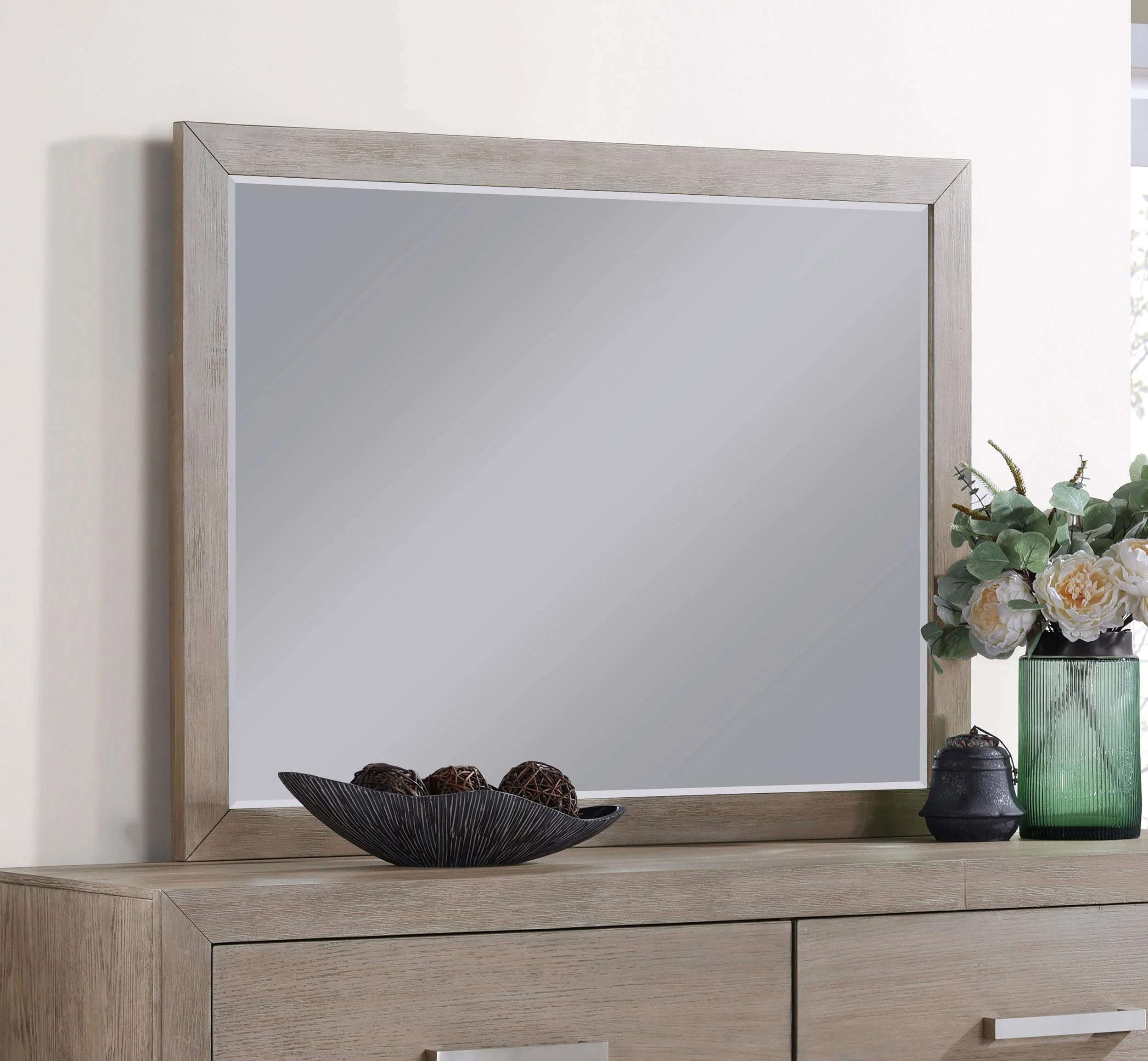 Kenora Barley Brown 6-drawer Dresser Mirror