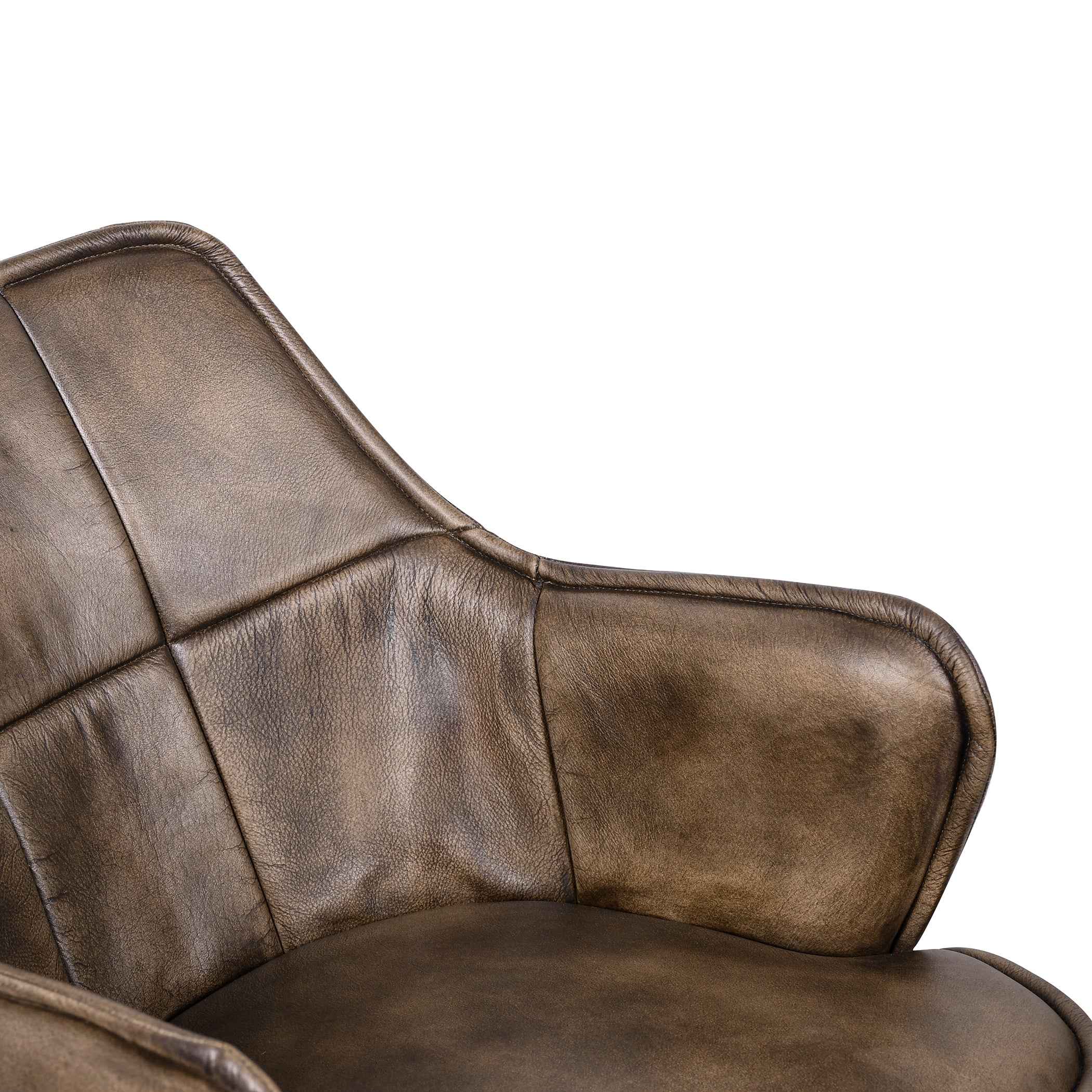 Kent Swivel Desk Chair in Antique Whiskey Leather - Image 3