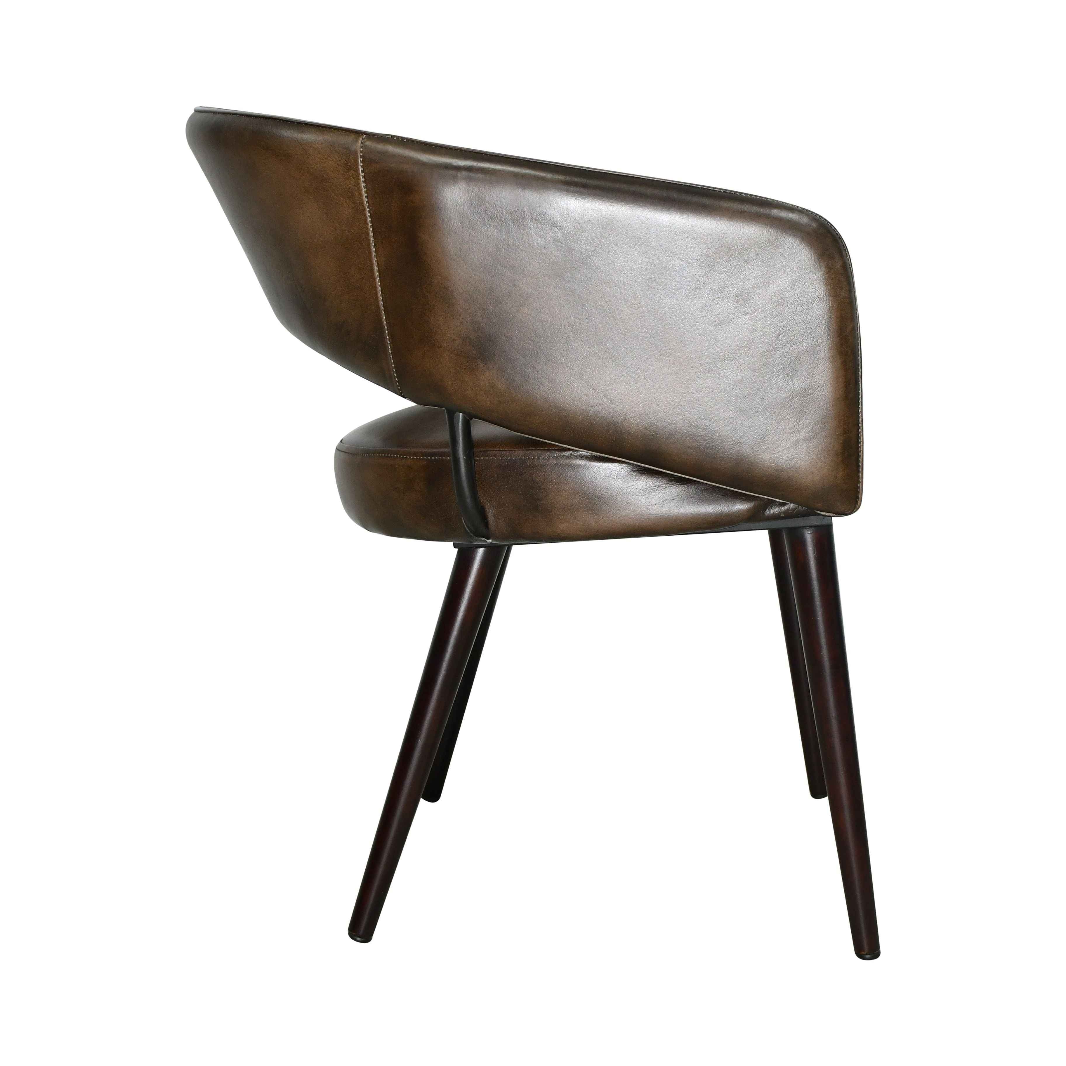 Kent Turner 23" Dining Chair in Antique Whiskey with Walnut Legs, Set of 2 - Image 3