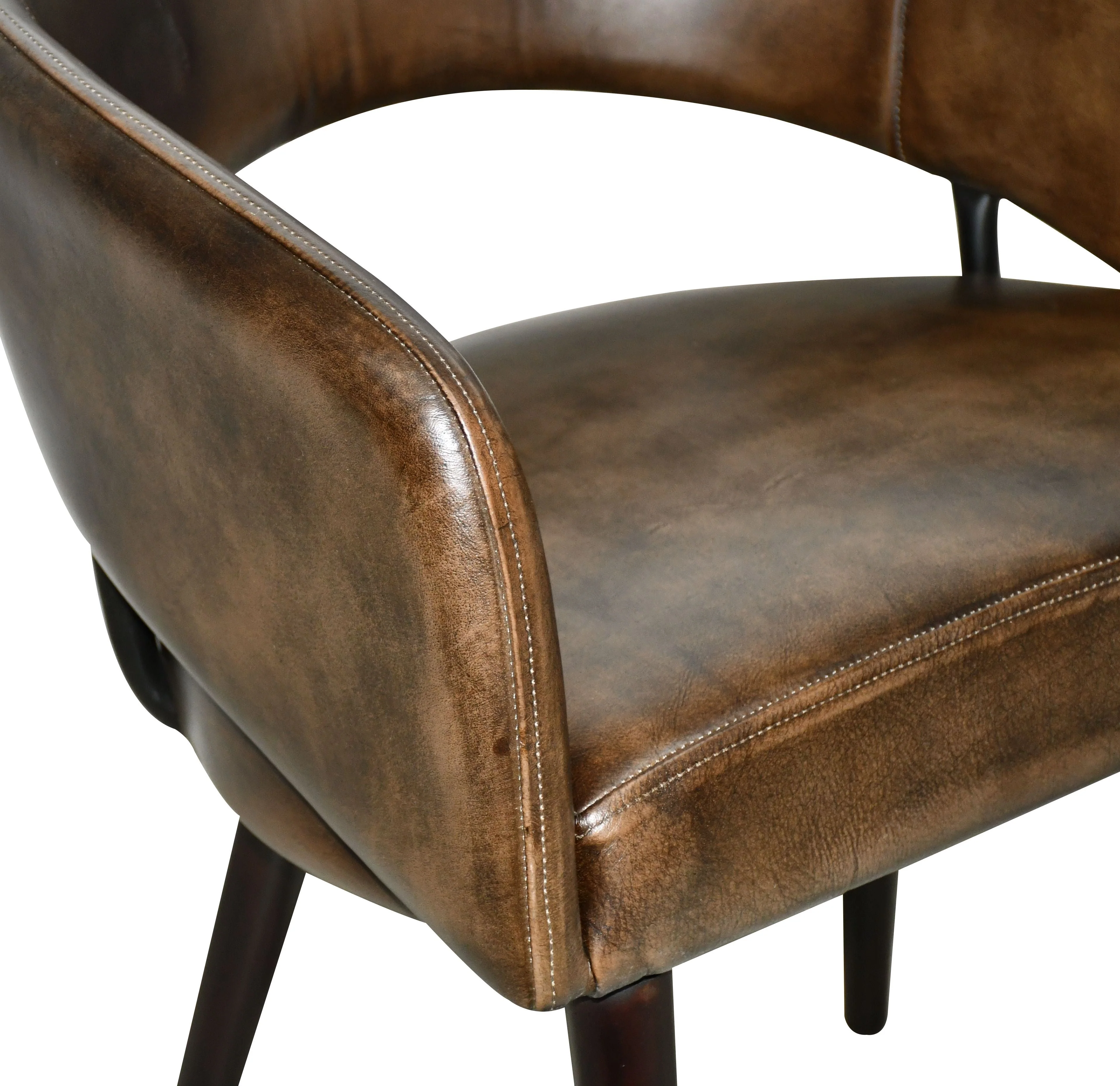 Kent Turner 23" Dining Chair in Antique Whiskey with Walnut Legs, Set of 2 - Image 5