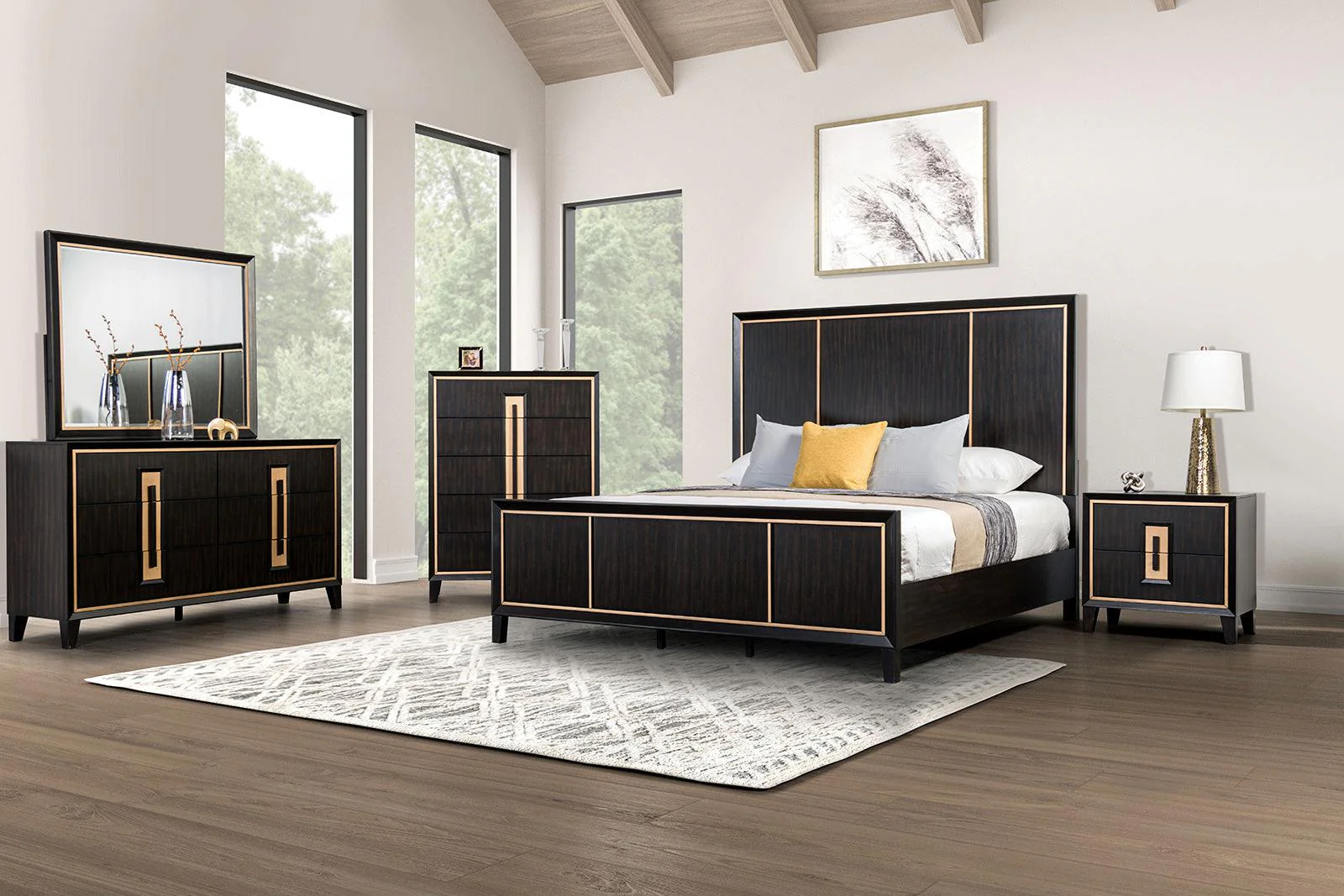 Kenyada Espresso King Panel Bed - Image 2