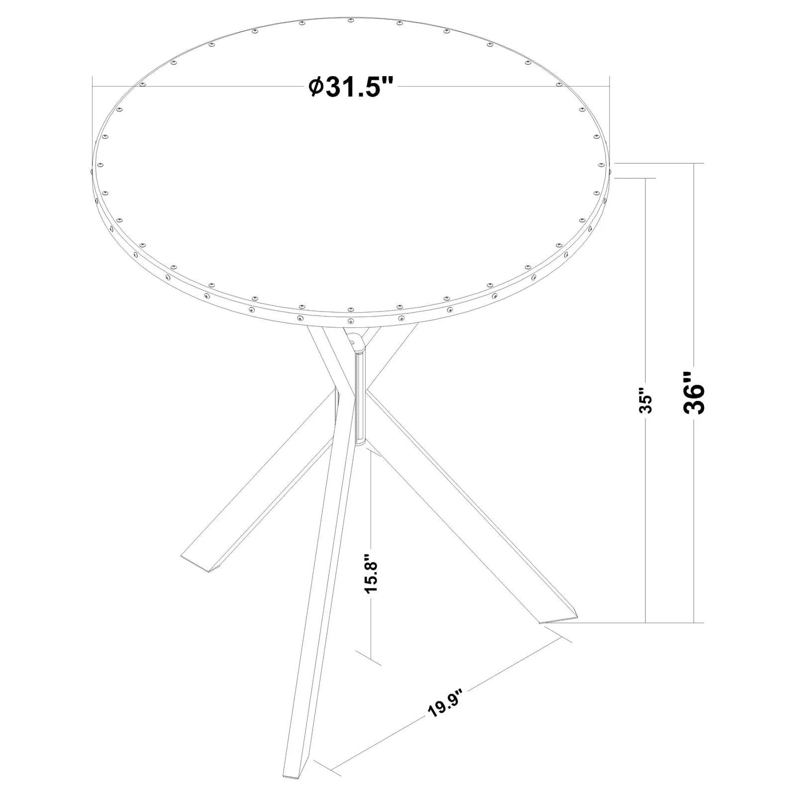 Kenzo Black Round Metal Top Bar Table Silver and Sandy - Image 7