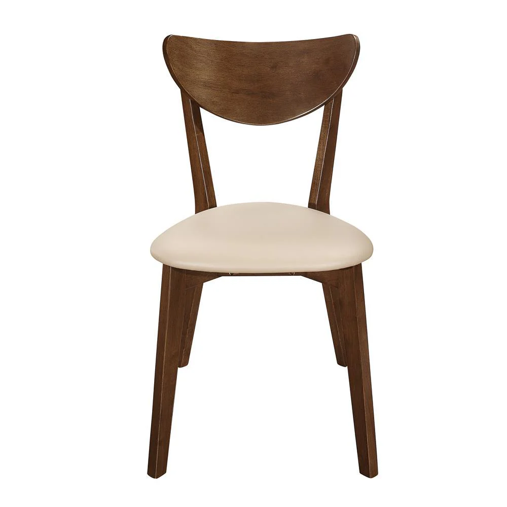 Kersey Beige/Chestnut Dining Side Chairs with Curved Backs, Set of 2 - Image 3