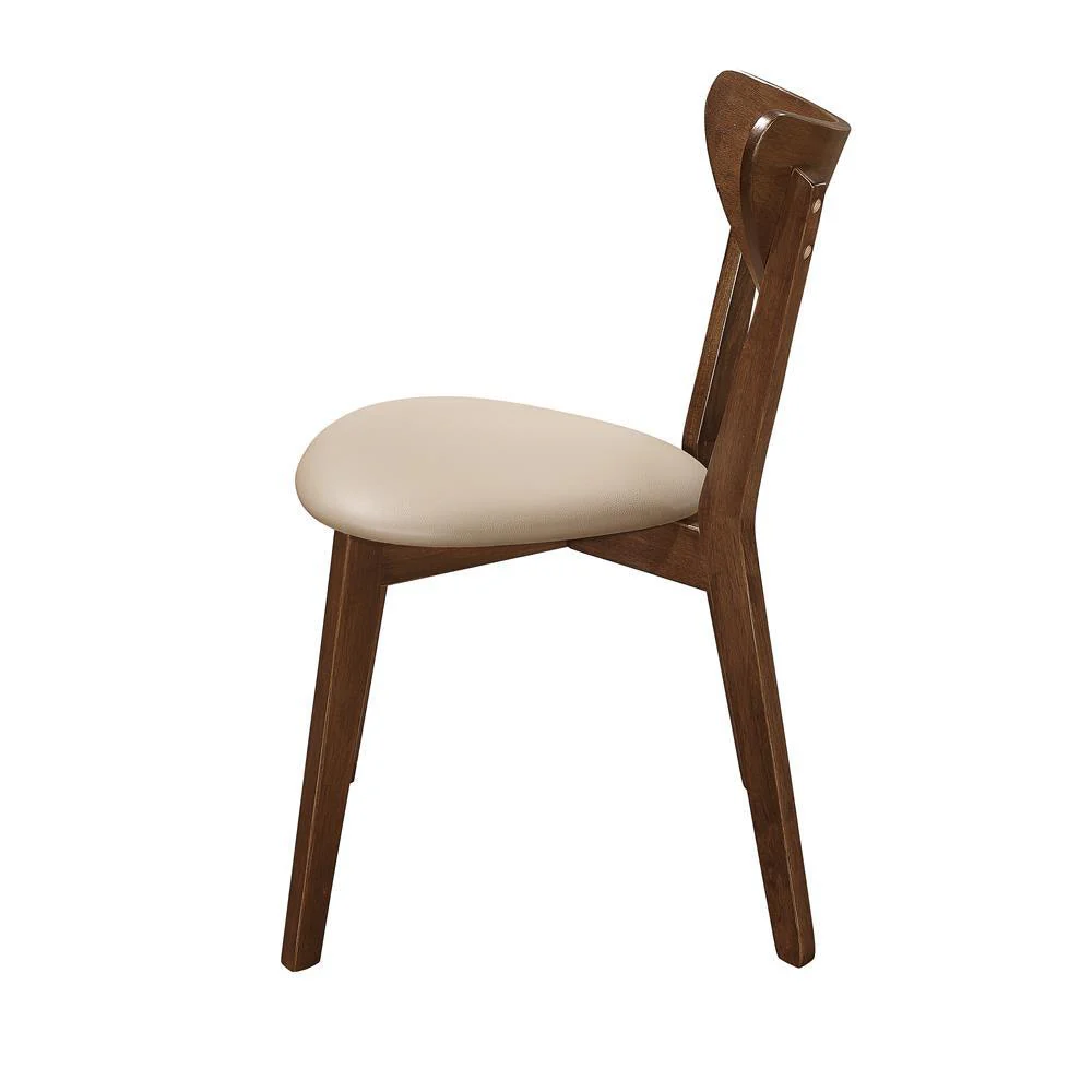 Kersey Beige/Chestnut Dining Side Chairs with Curved Backs, Set of 2 - Image 4