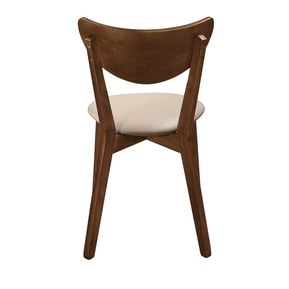 Kersey Beige/Chestnut Dining Side Chairs with Curved Backs, Set of 2 - Image 6