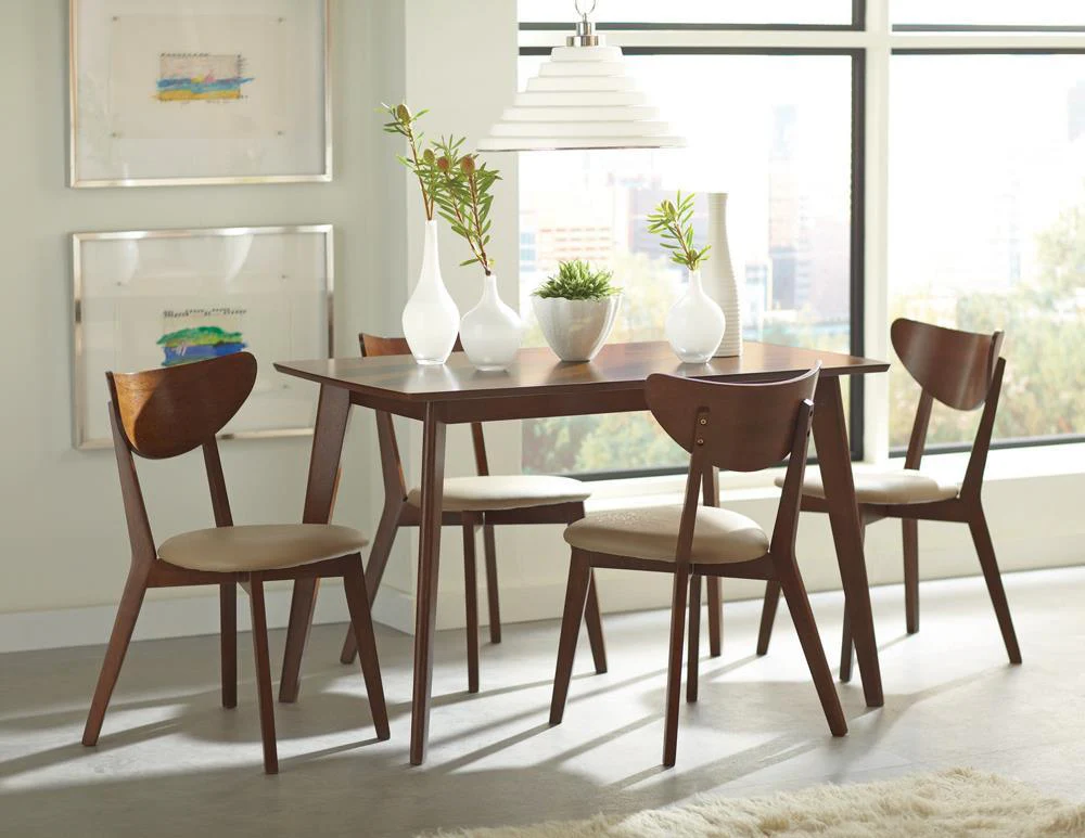 Kersey Beige/Chestnut Dining Side Chairs with Curved Backs, Set of 2 - Image 8