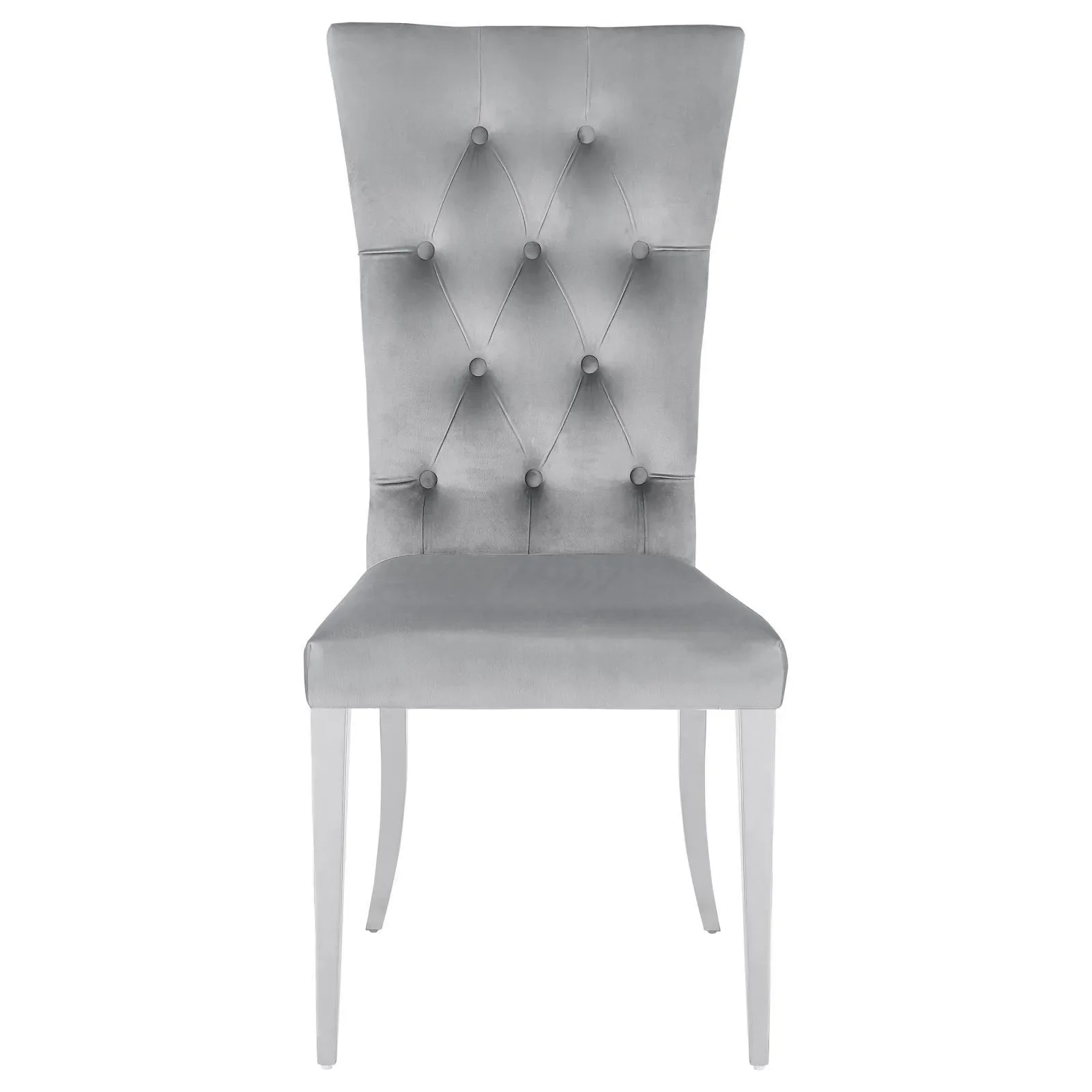Kerwin Gray/Chrome Tufted Upholstered Side Chair, Set of 2 - Image 2