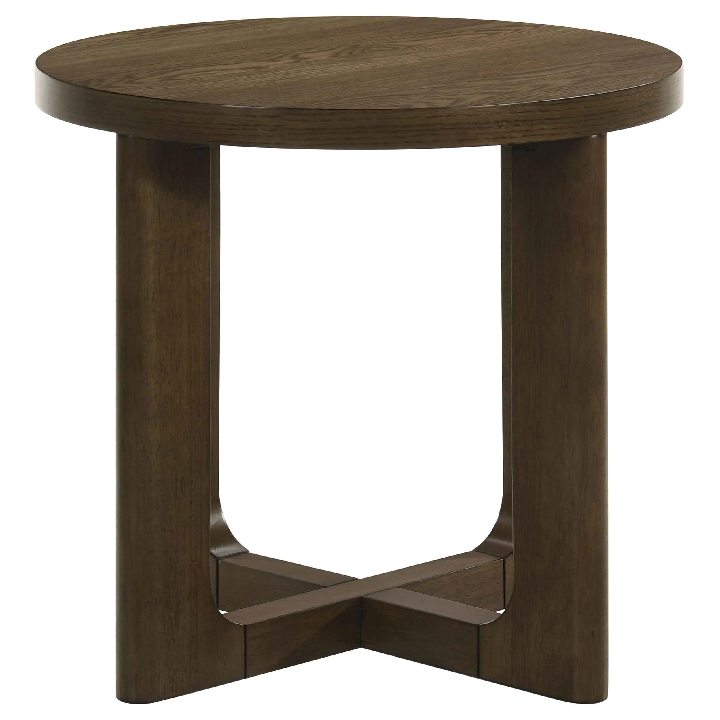 Kessler Brown 3-piece Round Sculptural Wood Coffee Table Set - Image 4