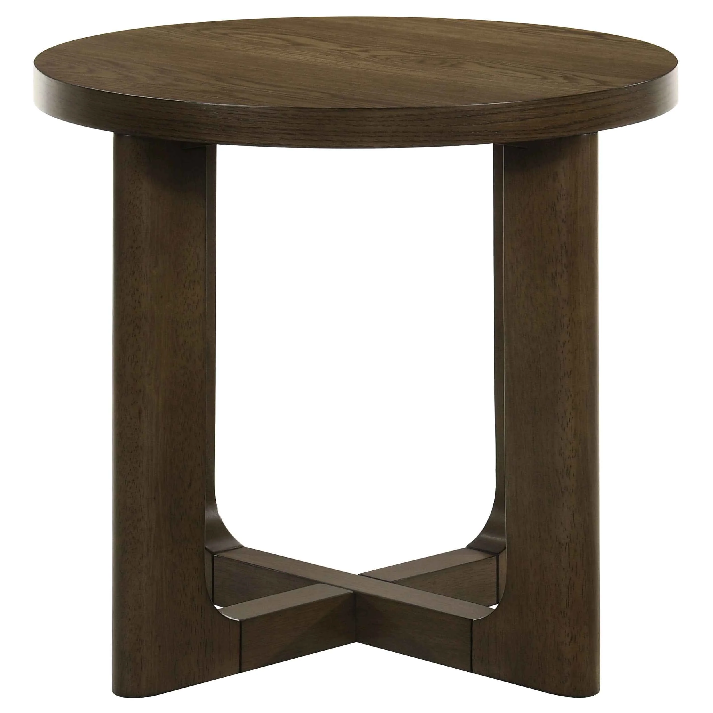 Kessler Brown 3-piece Round Sculptural Wood Coffee Table Set - Image 5