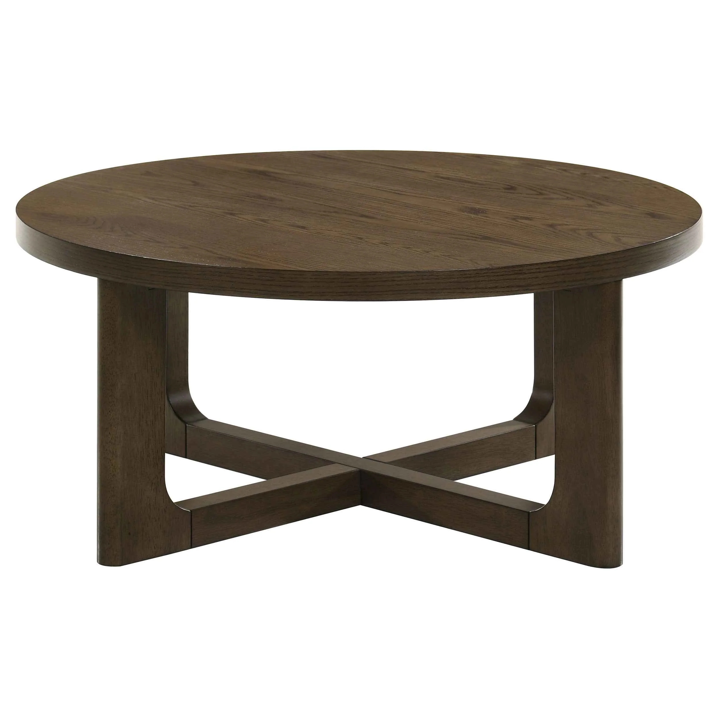 Kessler Brown 3-piece Round Sculptural Wood Coffee Table Set - Image 8